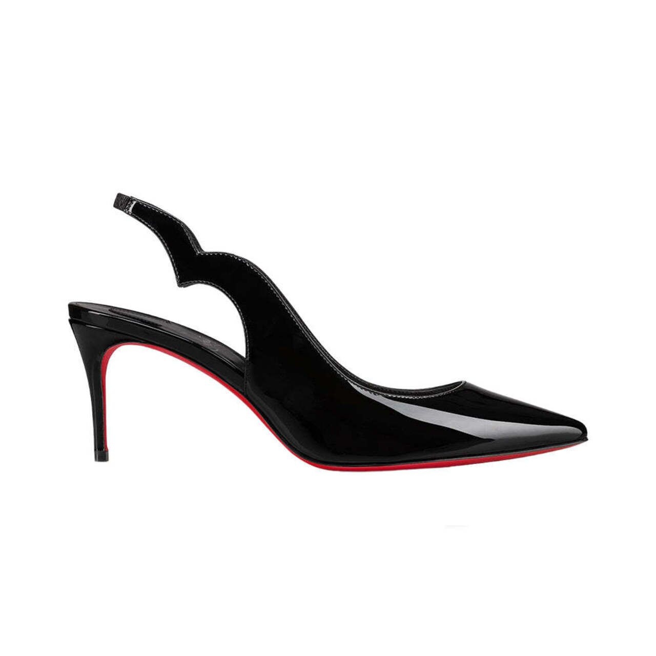 Christian Louboutin Hot Chick 70 Slingback Pumps Patent Leather Blac