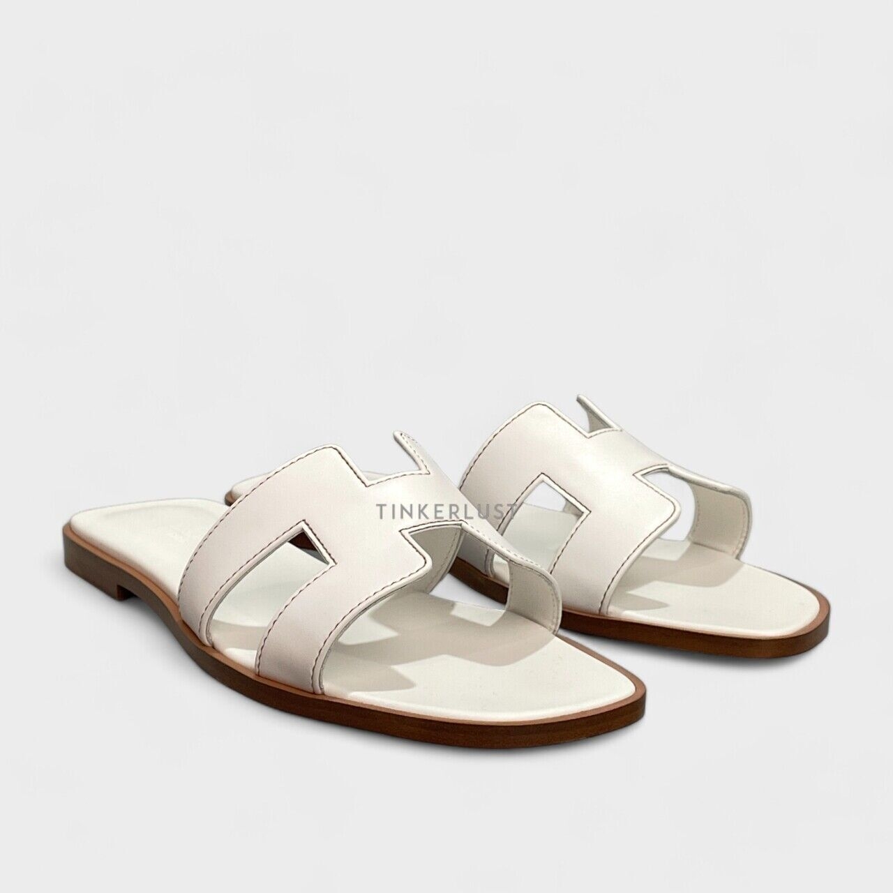 Hermes Oran White Sandals