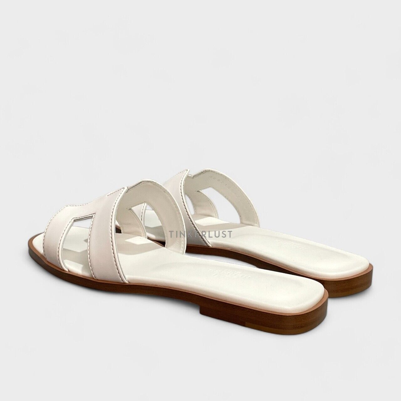 Hermes Oran White Sandals