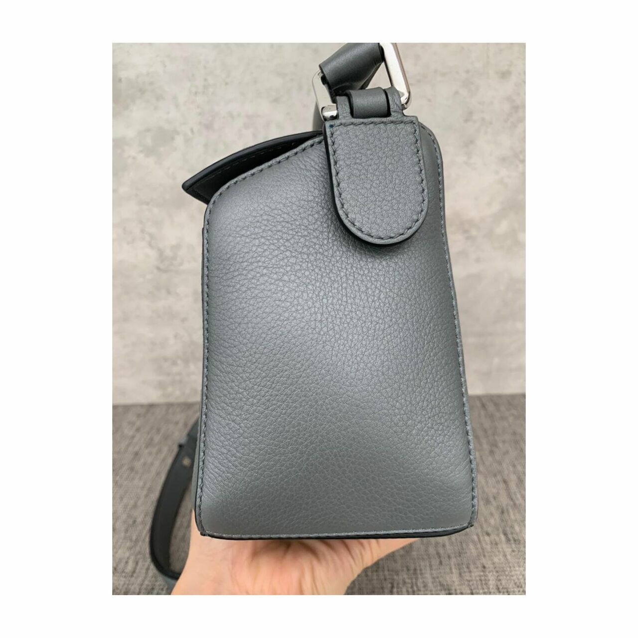 Loewe Puzzle Bag Small Grey Grained SHW 2019 Satchel