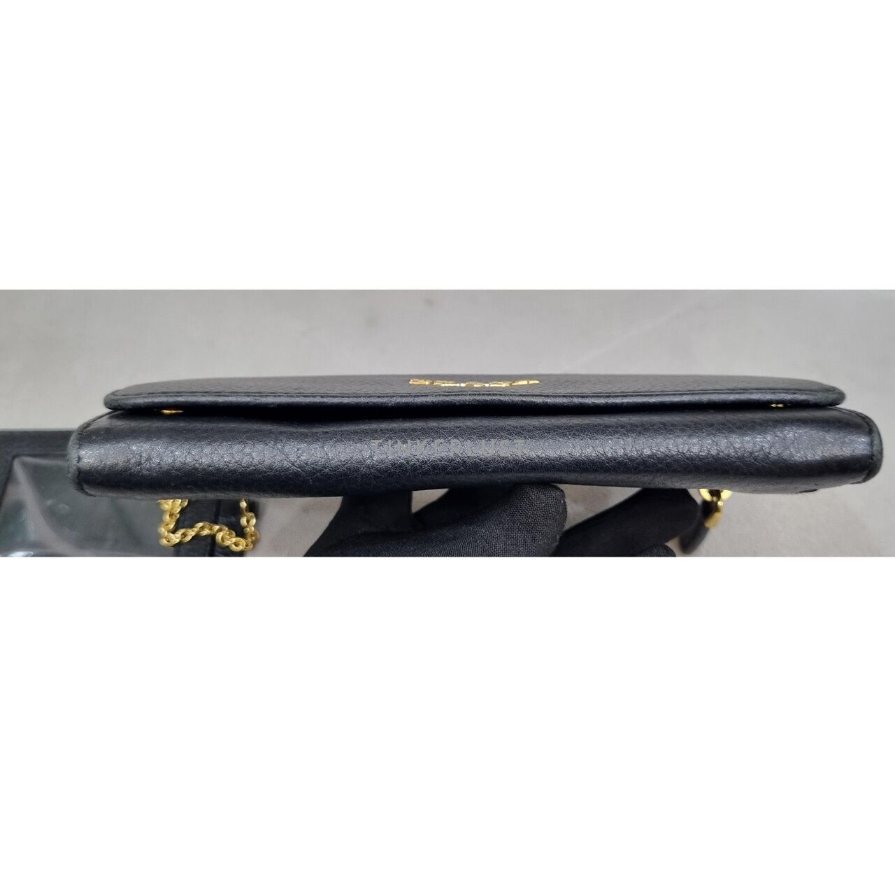 Prada Black GHW Long Wallet 