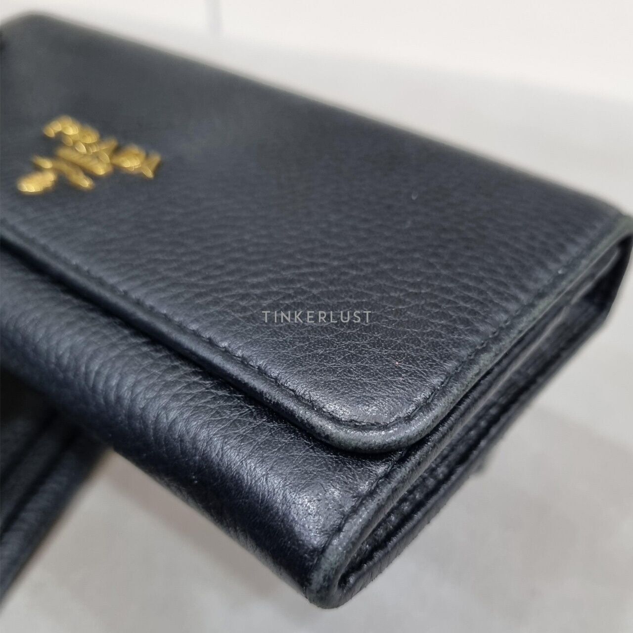 Prada Black GHW Long Wallet 