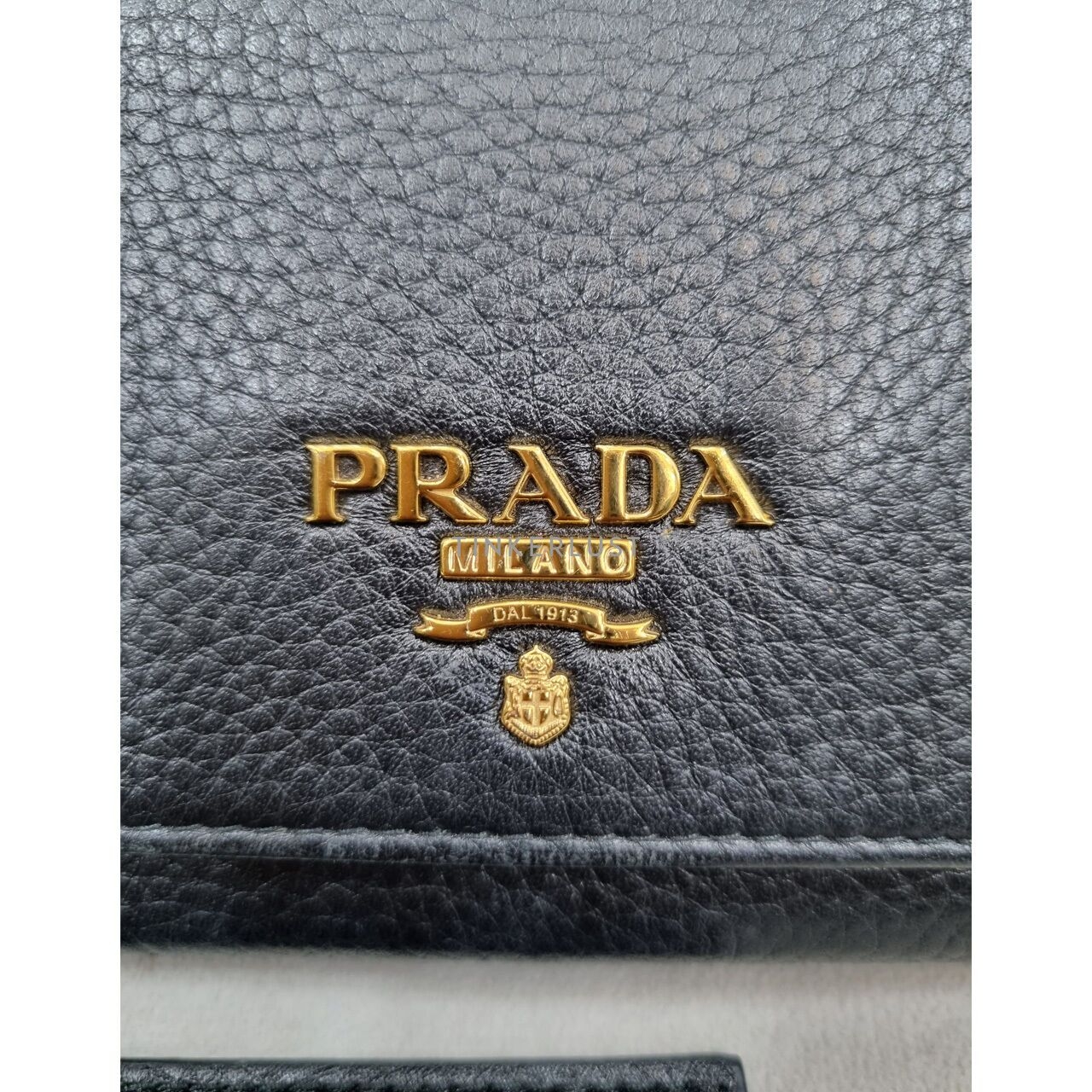 Prada Black GHW Long Wallet 