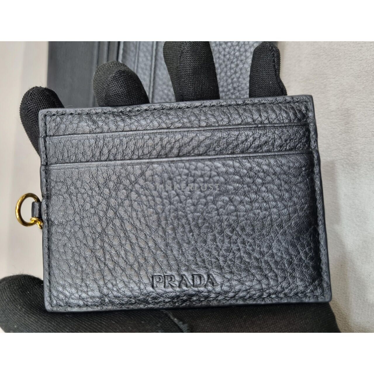 Prada Black GHW Long Wallet 