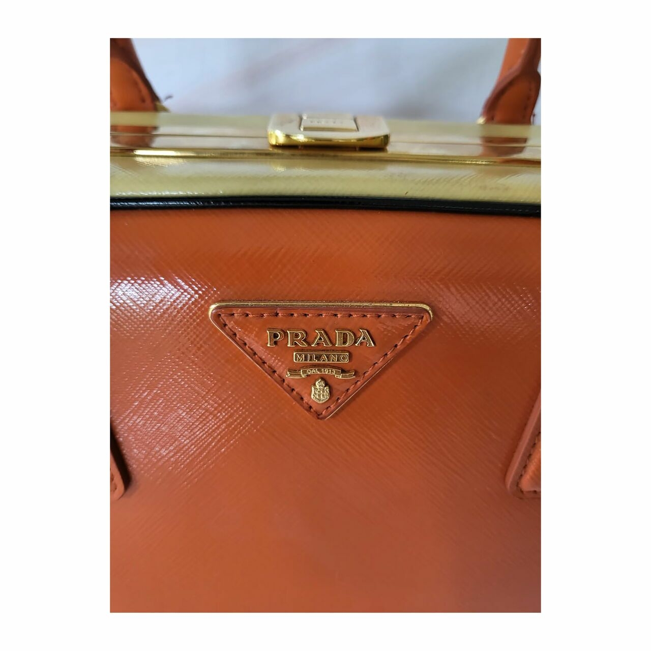 Prada BL0808 Pyramid Frame Papaya Talco 2012 Handbag