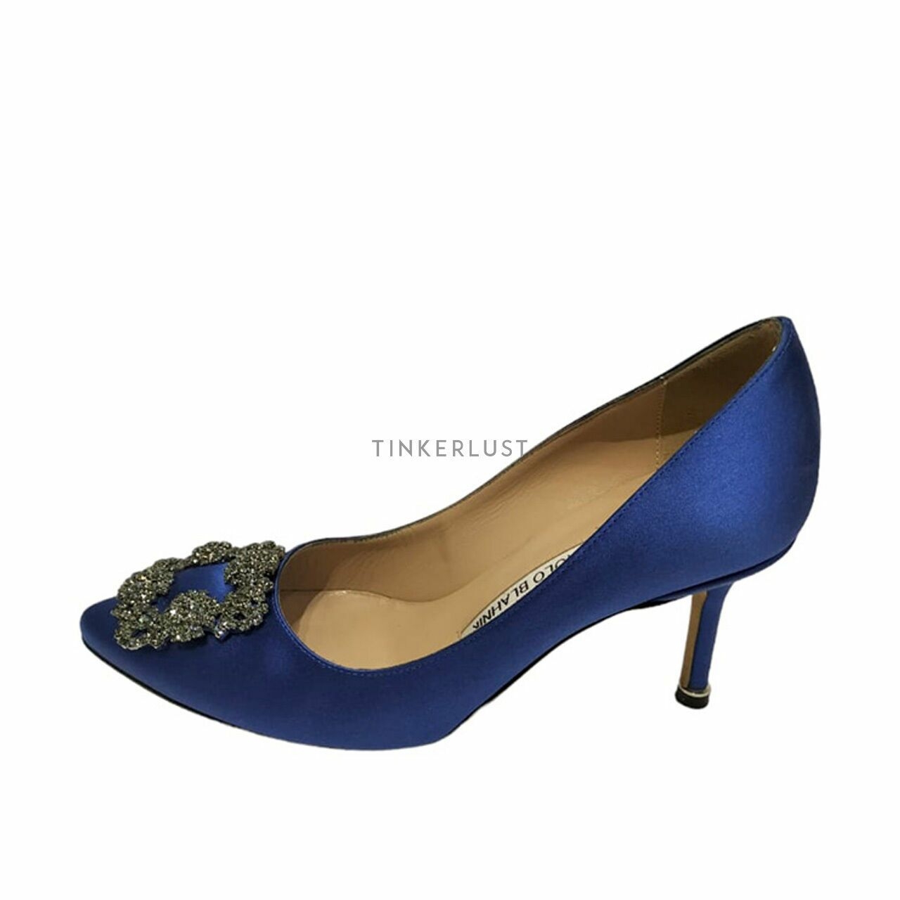 Manolo Blahnik Blue Satin Heels