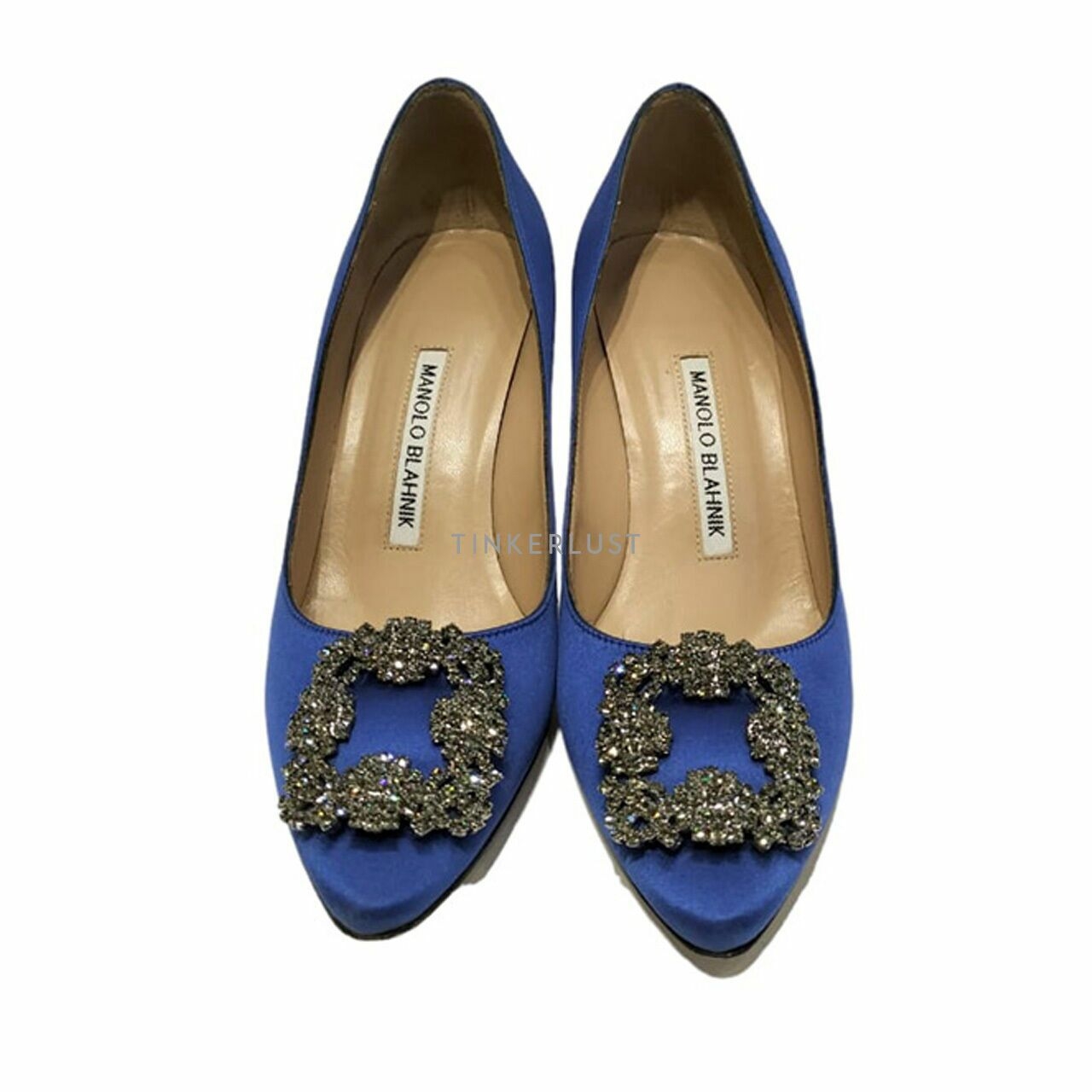 Manolo Blahnik Blue Satin Heels