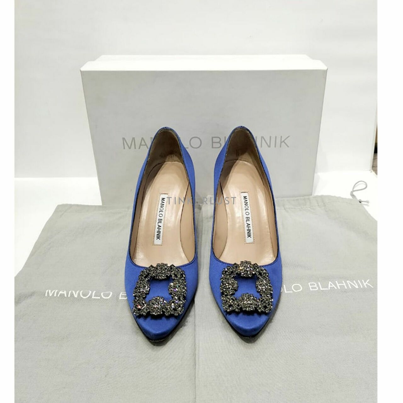 Manolo Blahnik Blue Satin Heels