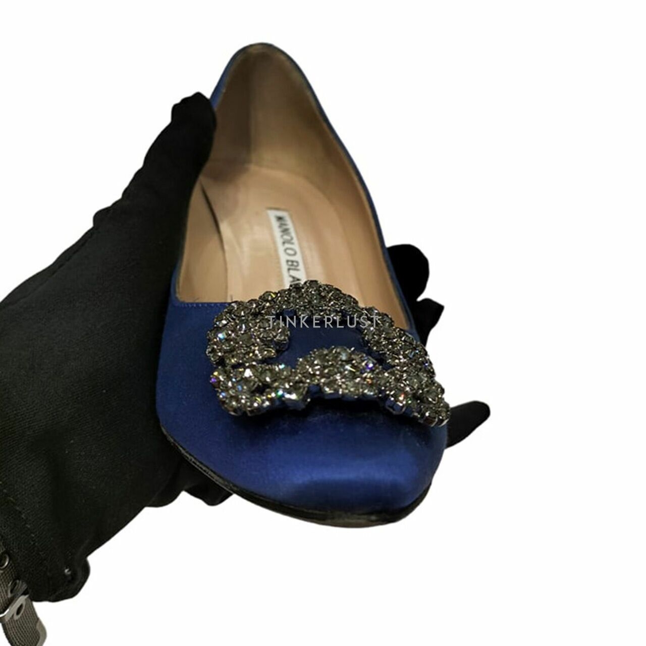 Manolo Blahnik Blue Satin Heels