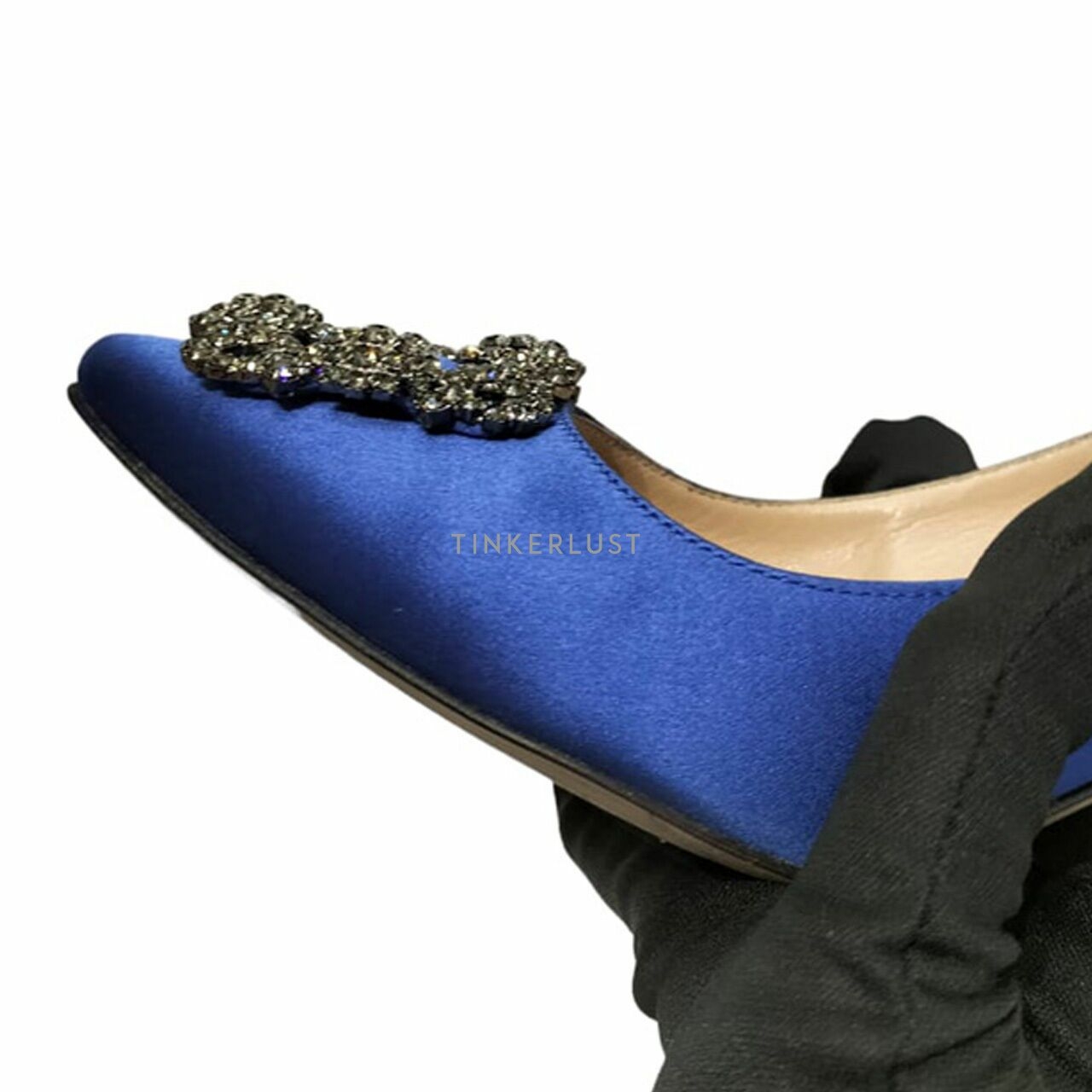 Manolo Blahnik Blue Satin Heels