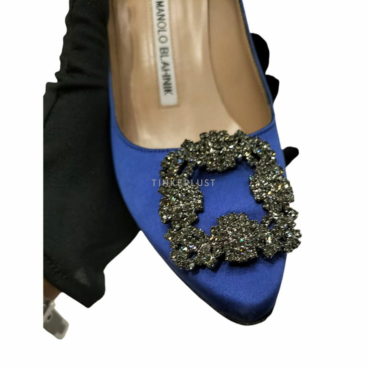 Manolo Blahnik Blue Satin Heels