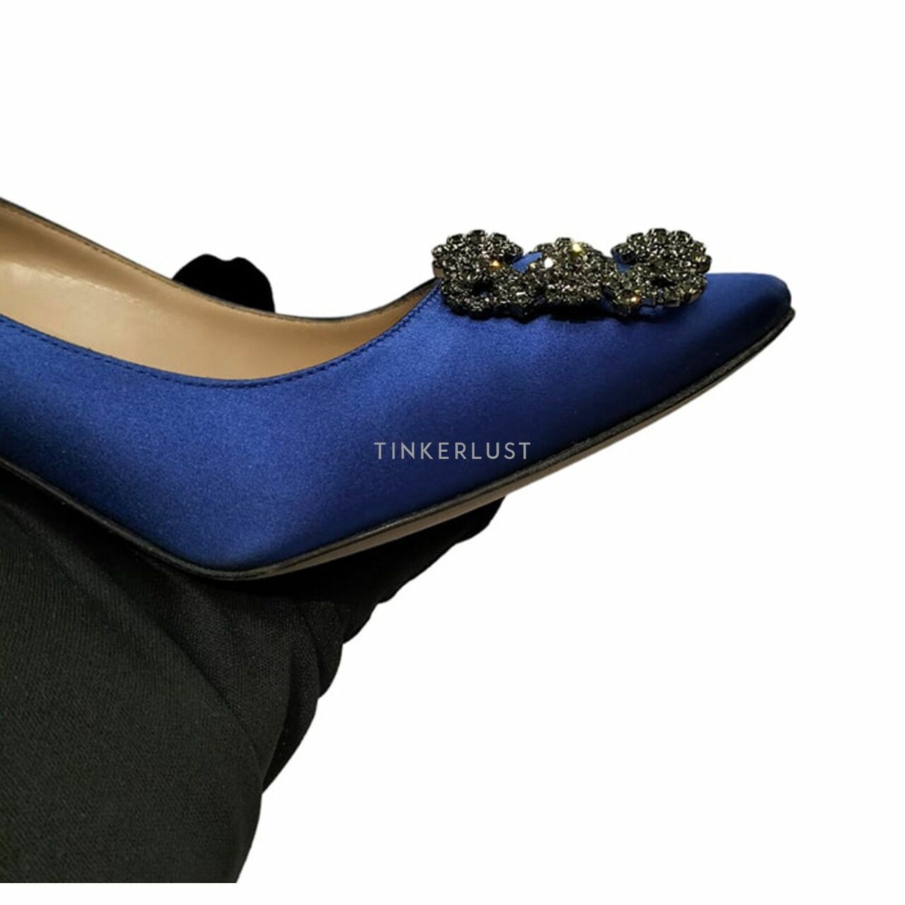 Manolo Blahnik Blue Satin Heels