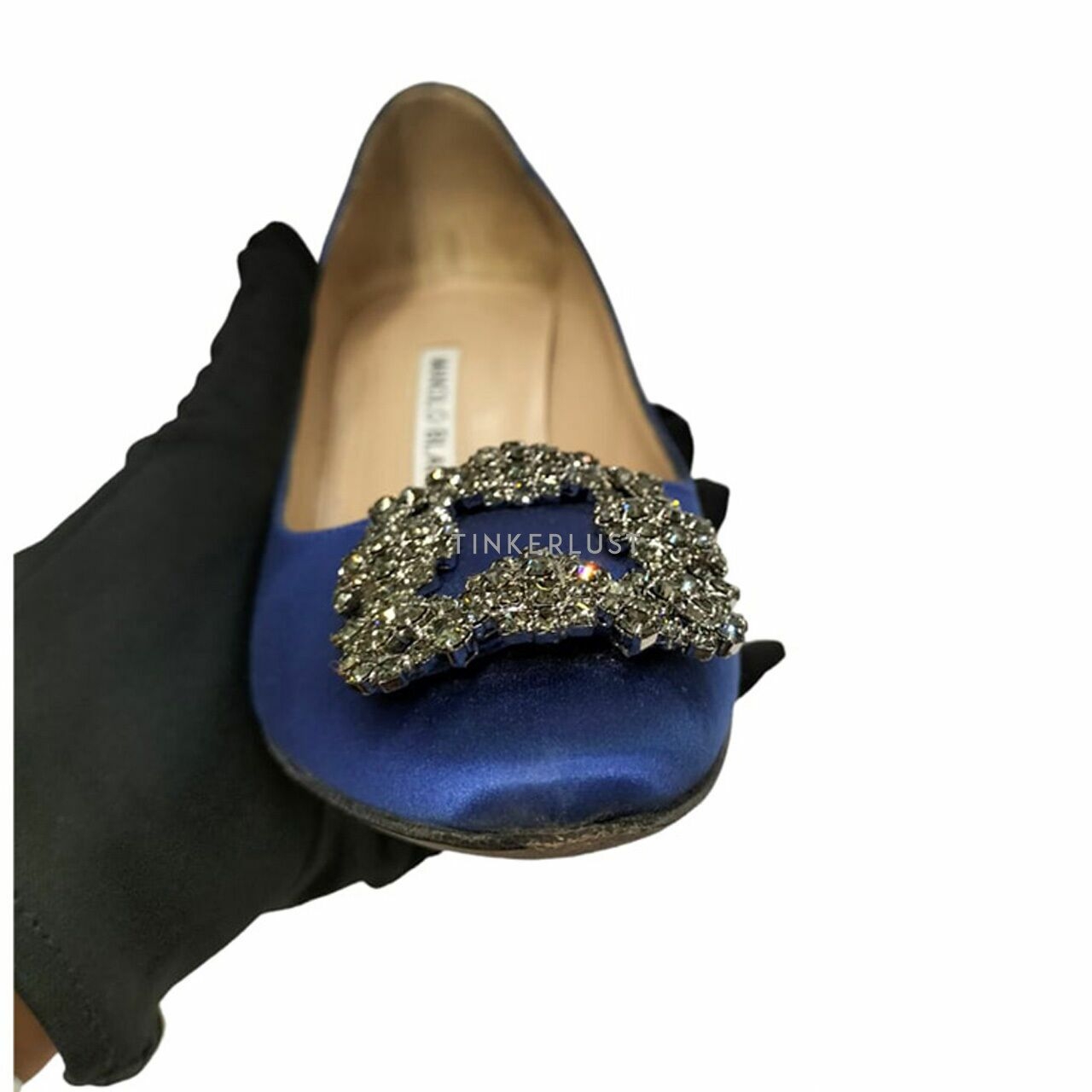 Manolo Blahnik Blue Satin Heels