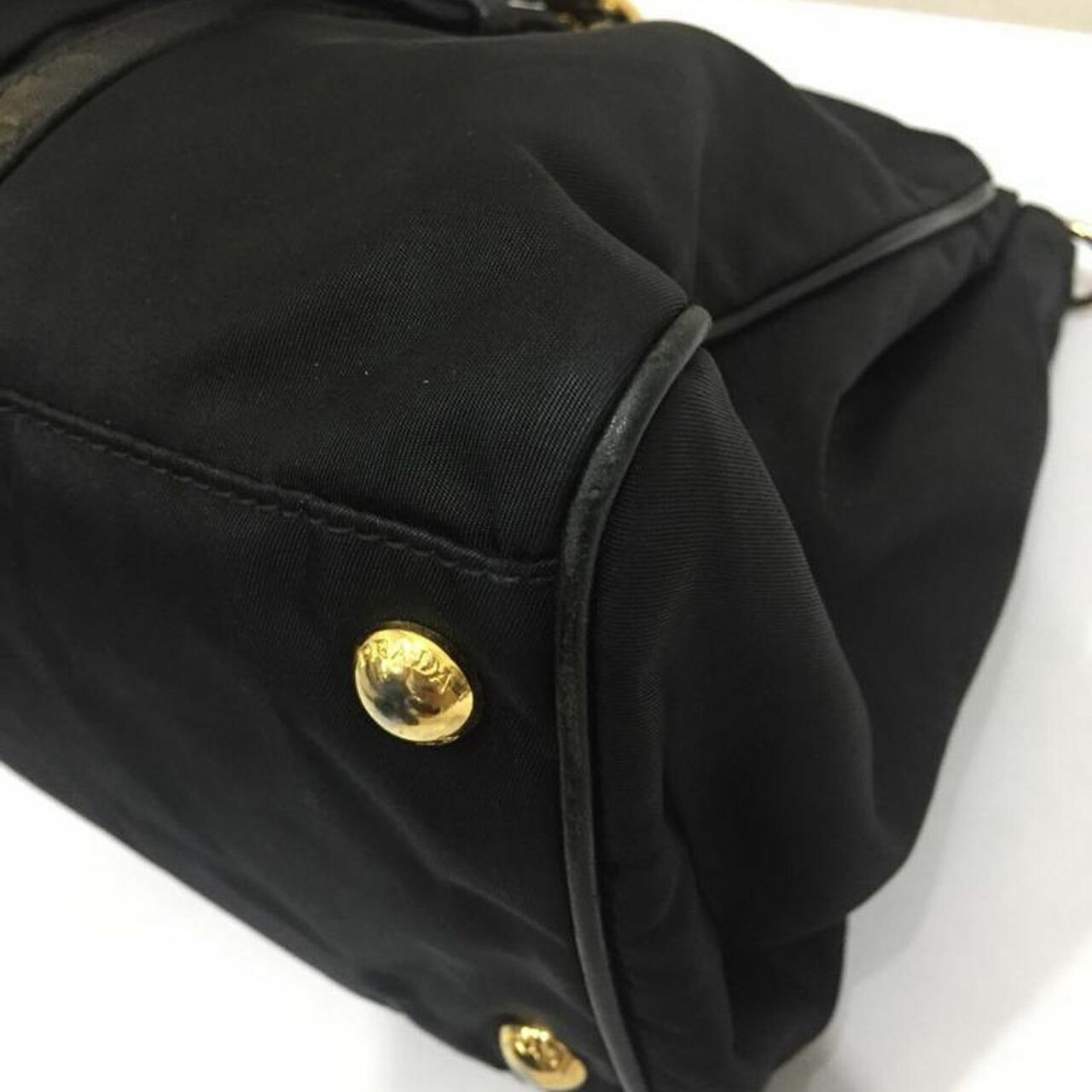 Prada Belted Satchel Tessuto Black Nylon 