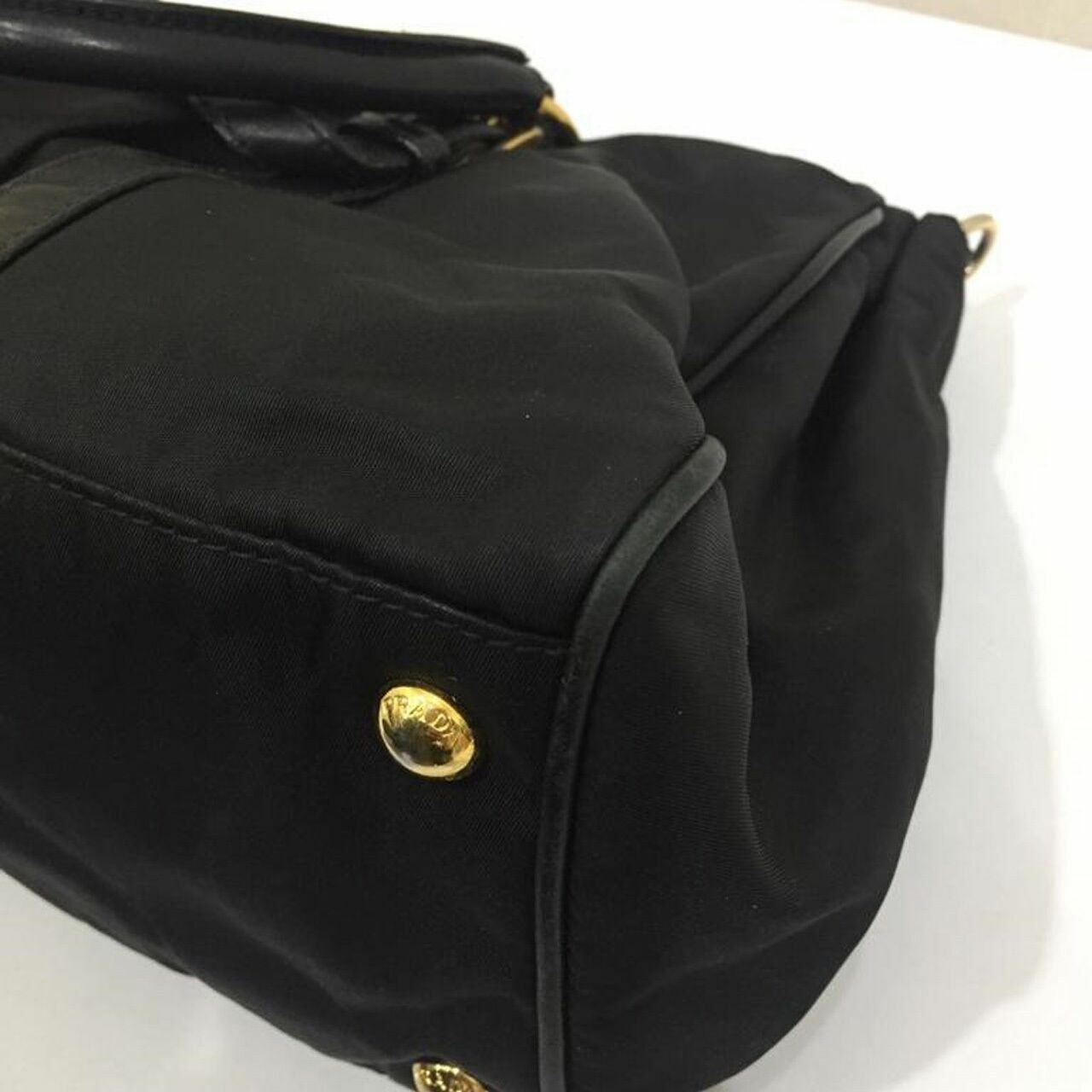 Prada Belted Satchel Tessuto Black Nylon 