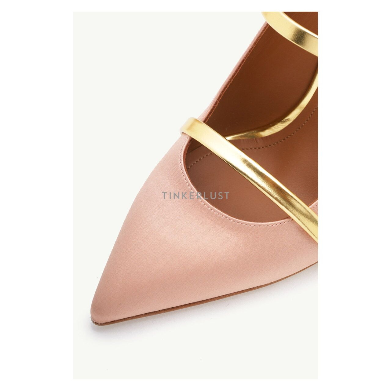 MALONE SOULIERS Maureen Pumps 70mm in Blush Satin/Gold