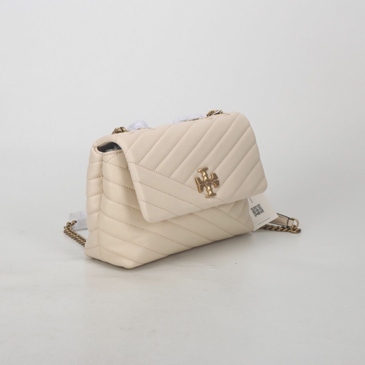 Tory Burch Kira Chevron Small Convertible Shoulder Bag New Cream