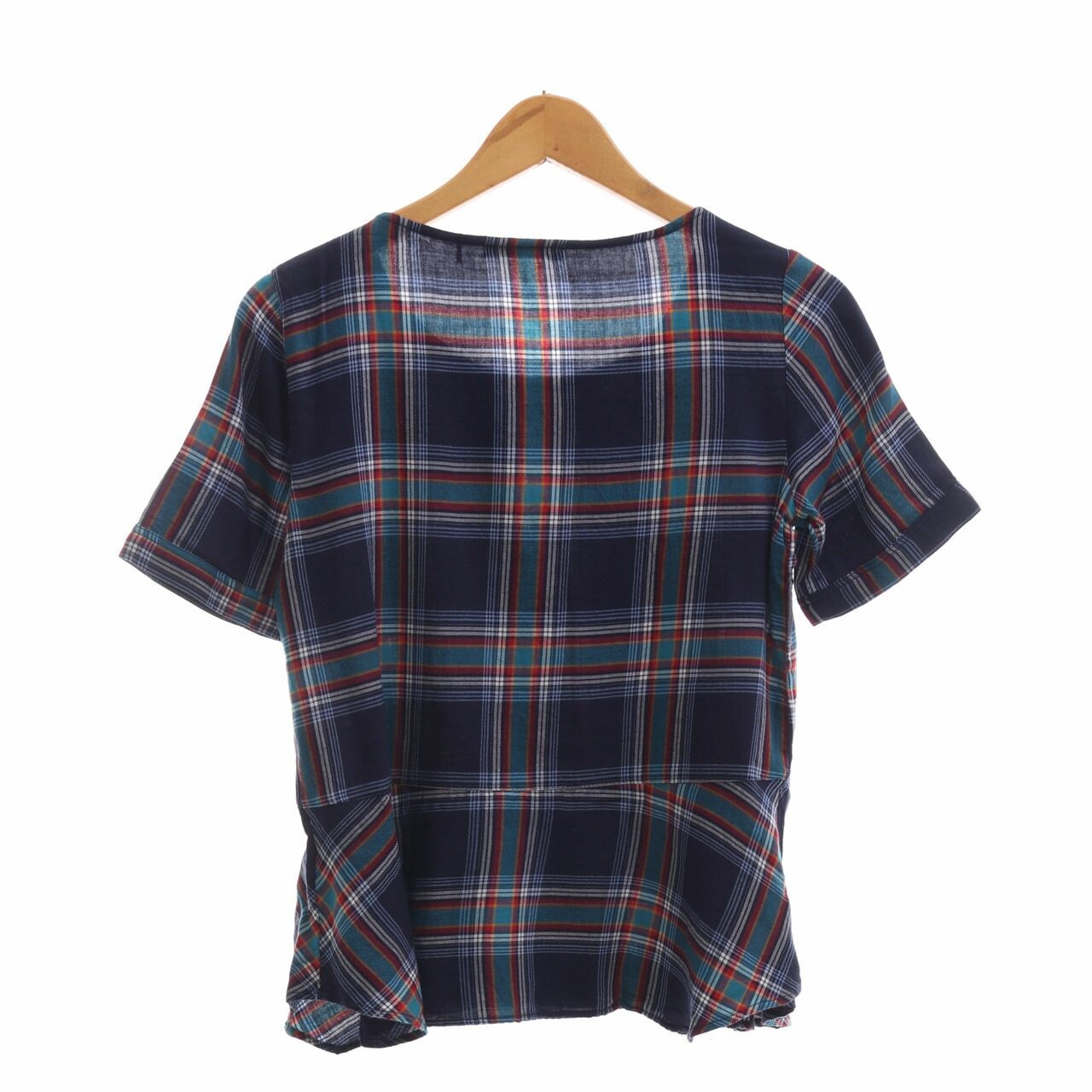 Esprit Navy Plaid Blouse