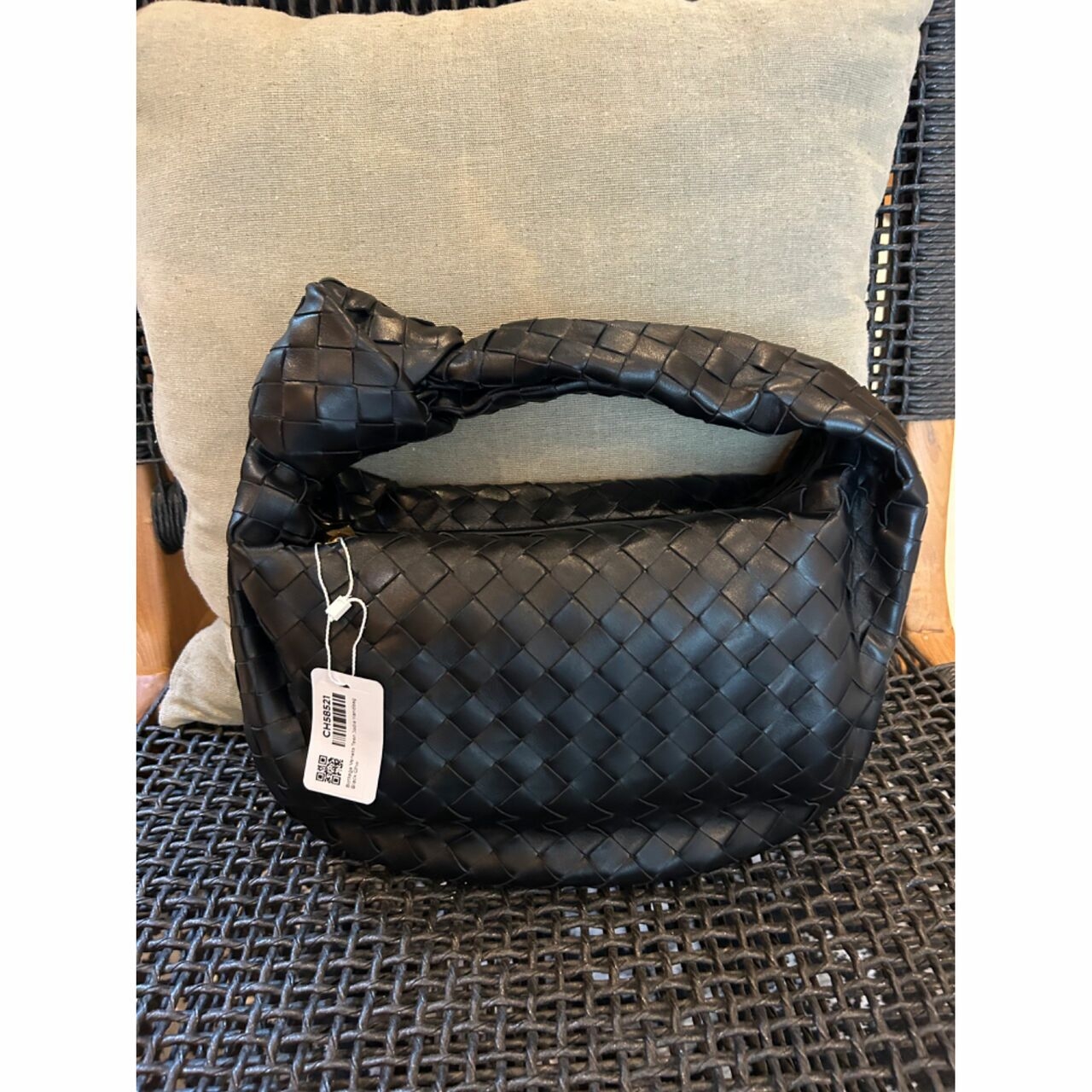 Bottega Veneta Teen Jodie Black Leather Handbag