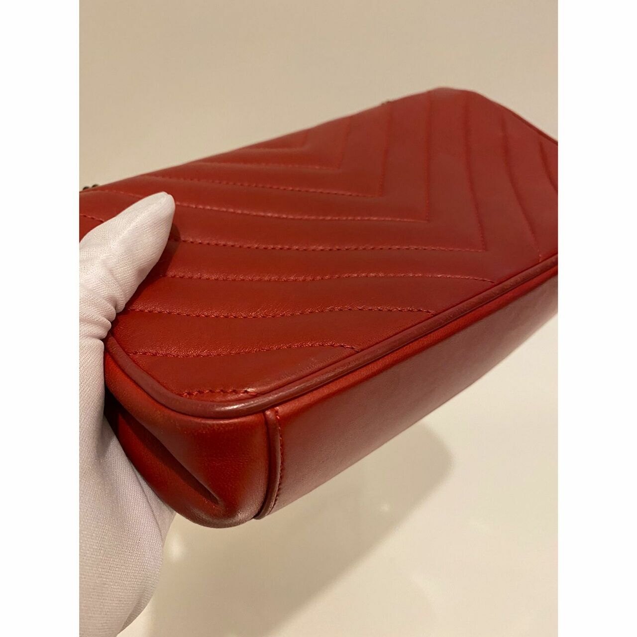 Chanel Red Chevron Lambskin #21 Shoulder Bag