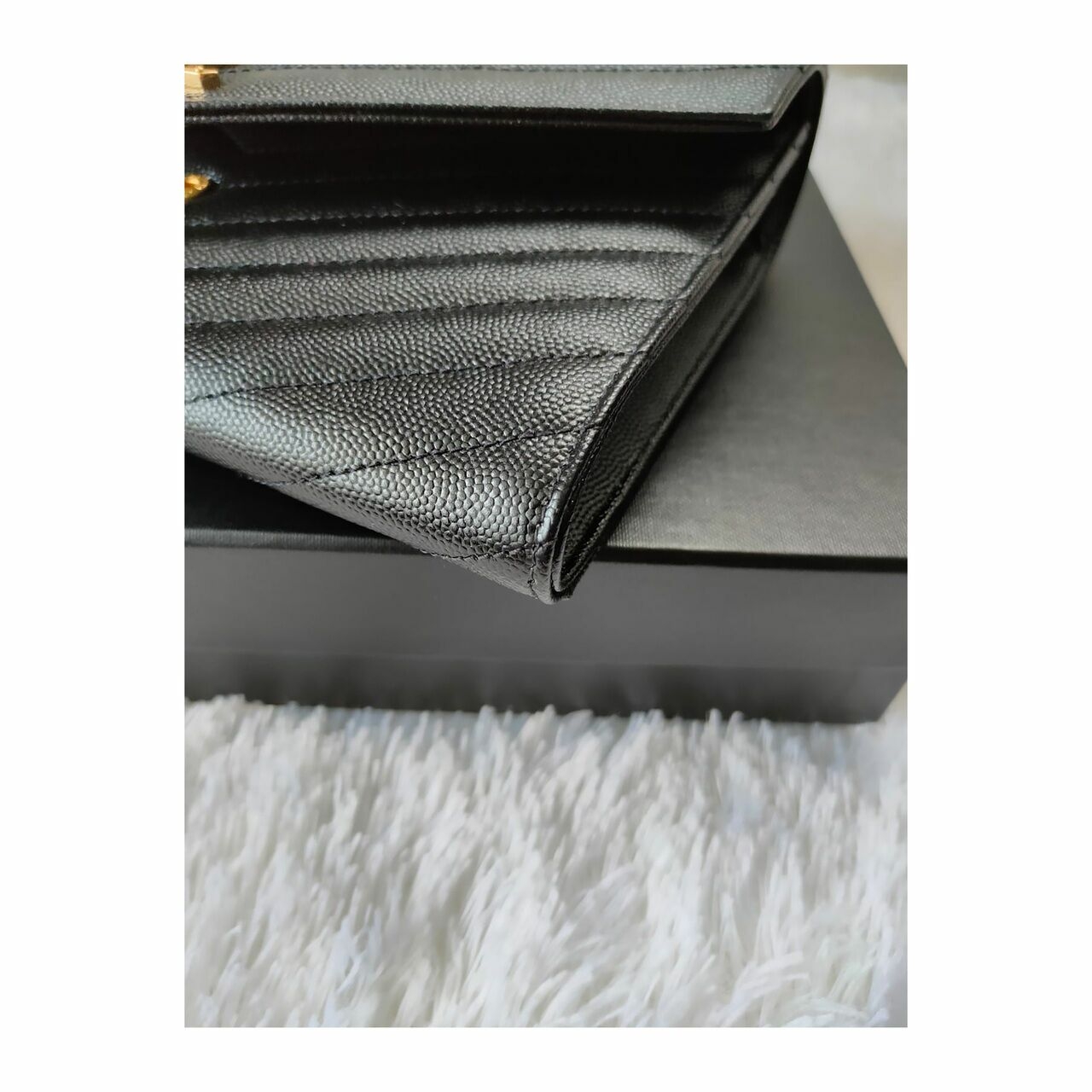 Saint Laurent Monogramme Clutch with Wrislet Strap Black GHW