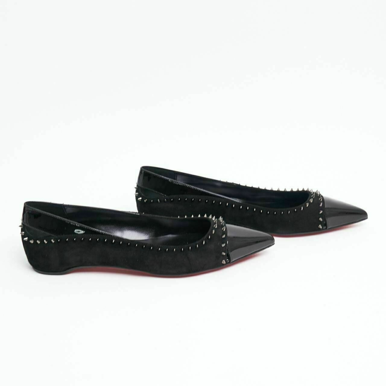 Christian Dior Duvettina Spikes Ballet Flat Black