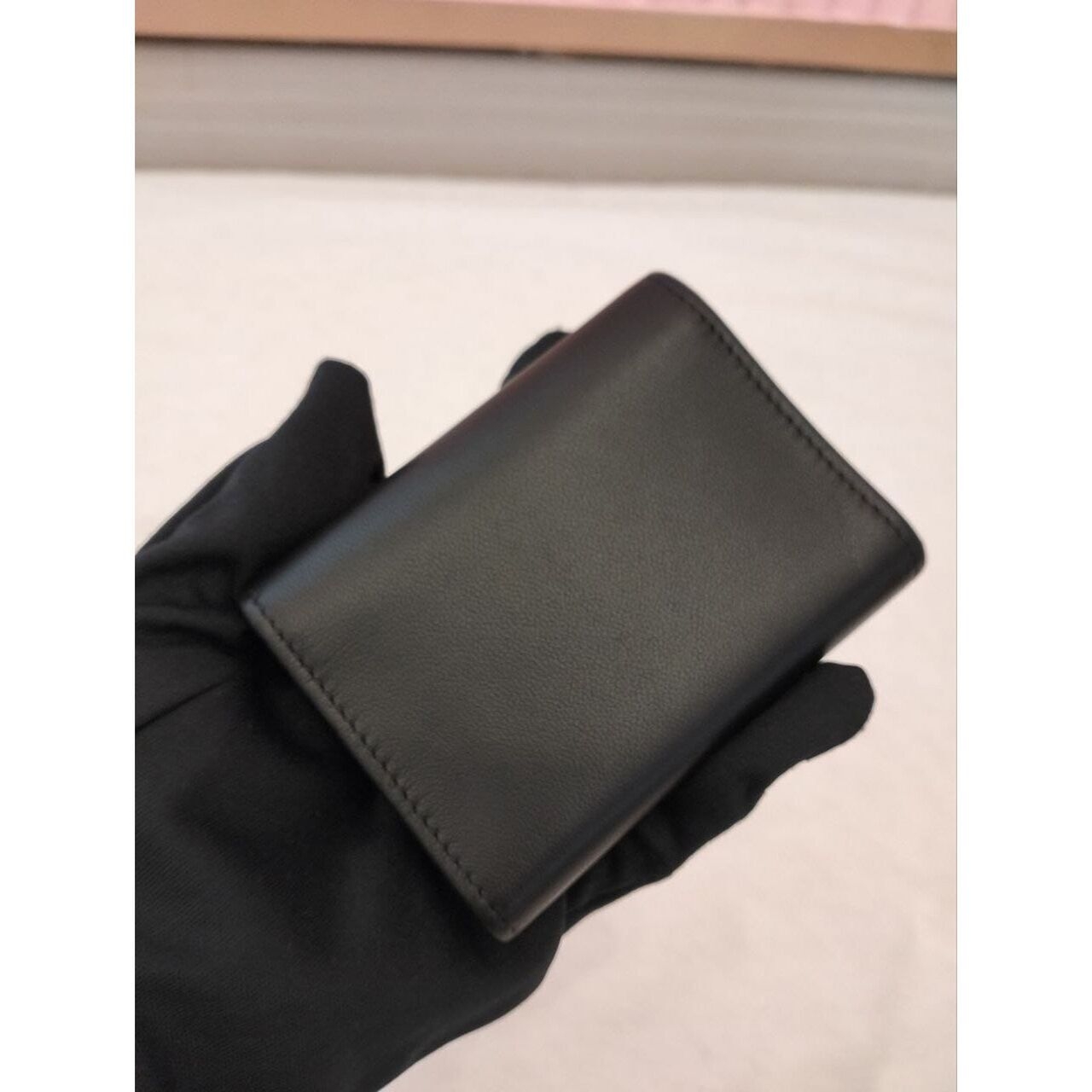 Longchamp in Leather Black Card Case Wallet