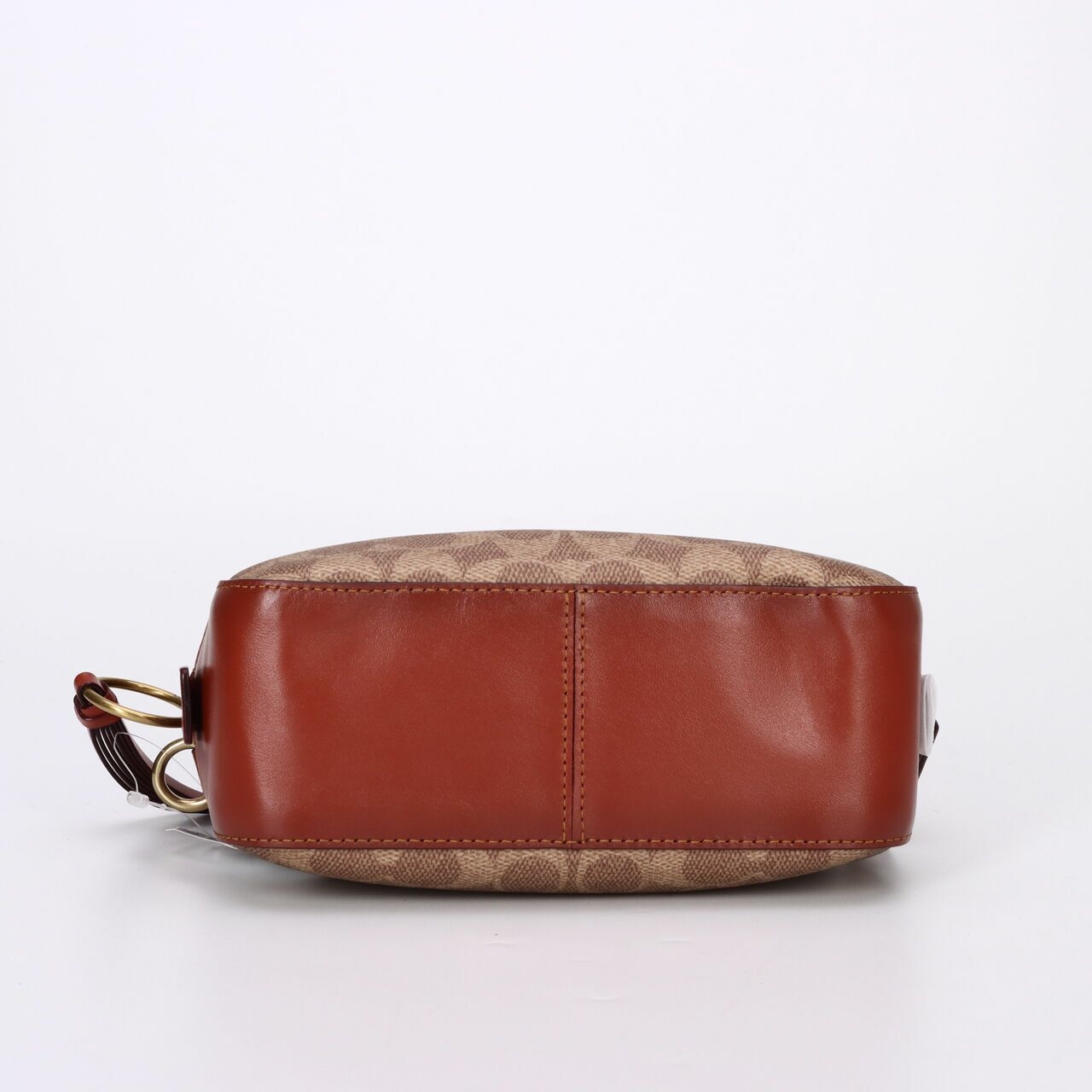 Coach Signature Tan Rust Camera Sling Bag