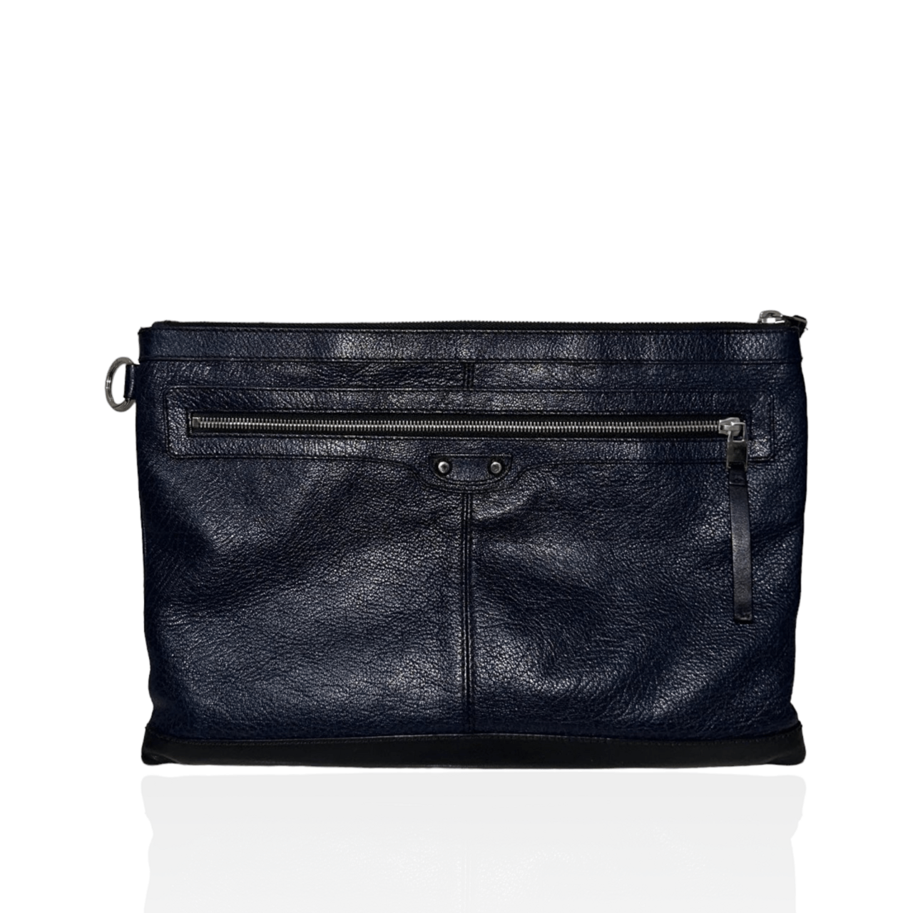 Balenciaga Clip Large Navy  Agneau Classic SHW Clutch