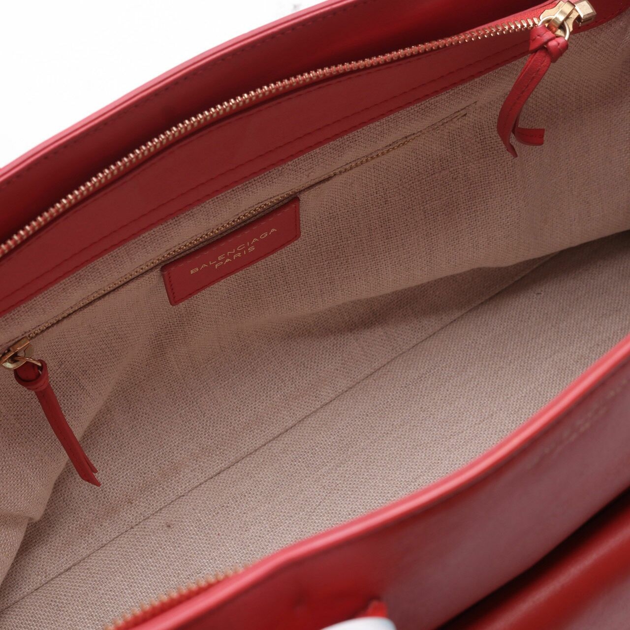 Balenciaga Bag Work Zip Red Leather Satchel Bag