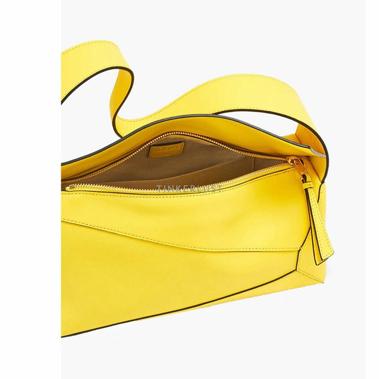 Loewe Medium Puzzle Hobo Bag in Lemon Nappa Calfskin Shoulder Bag