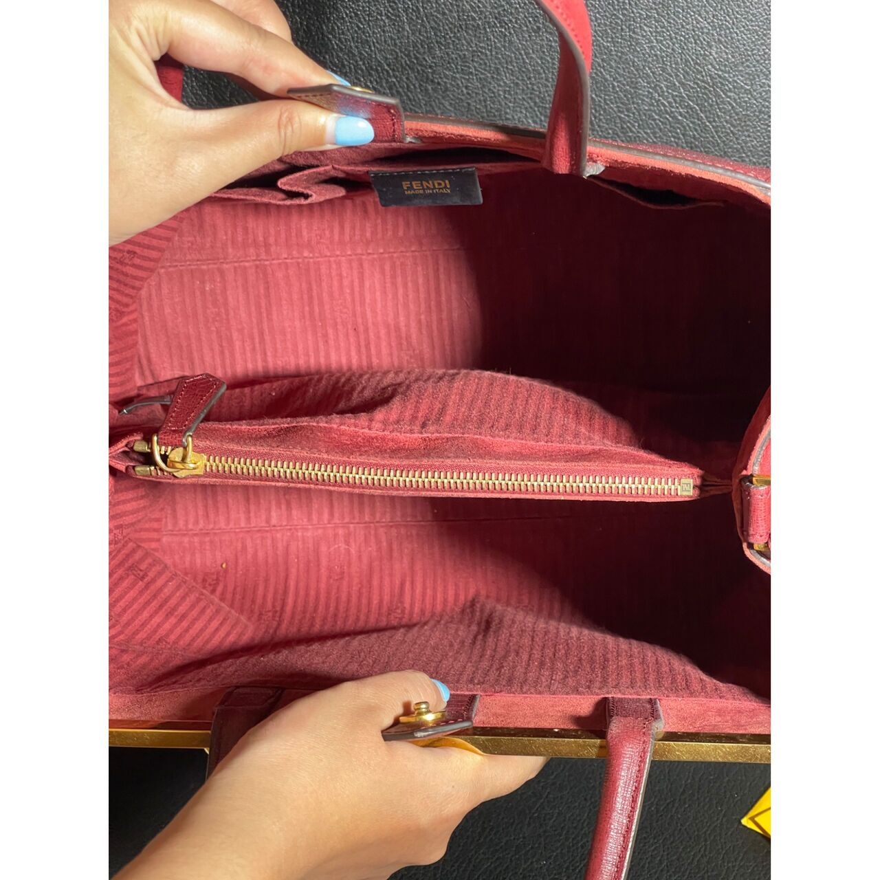 Fendi Maroon Satchel