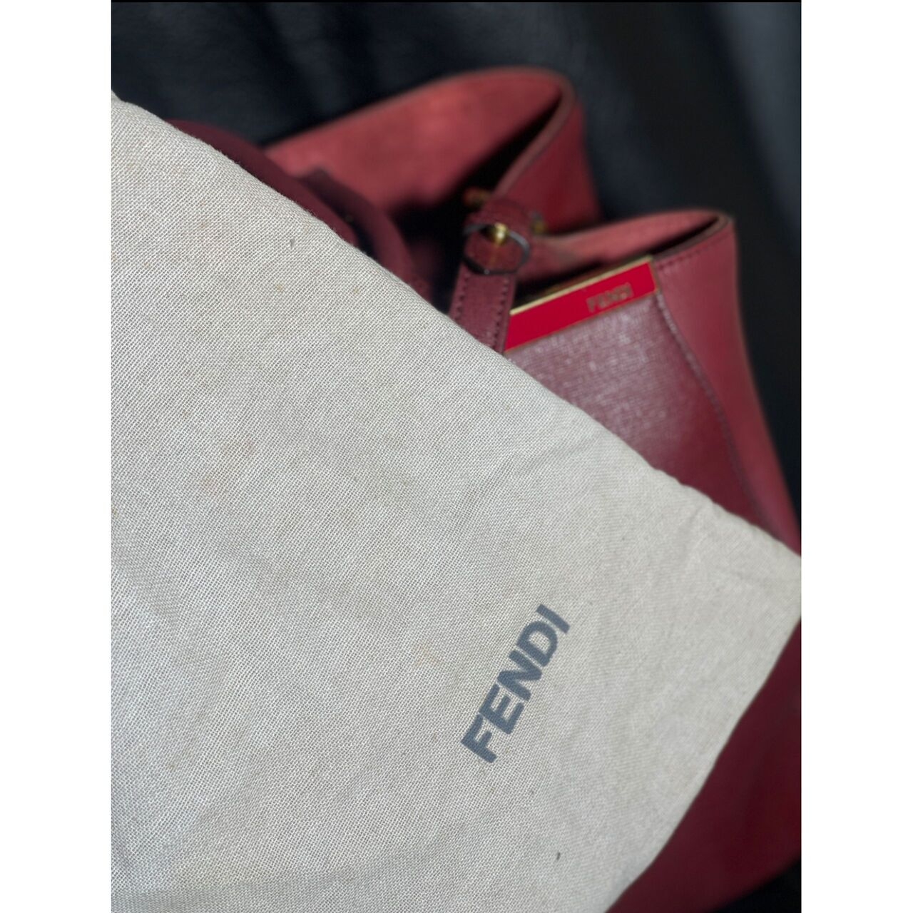 Fendi Maroon Satchel