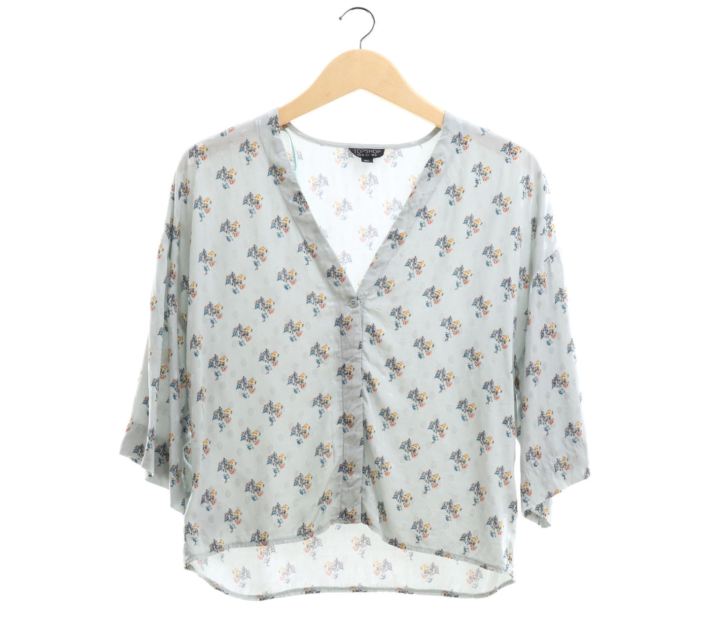 Topshop Mint Floral Blouse