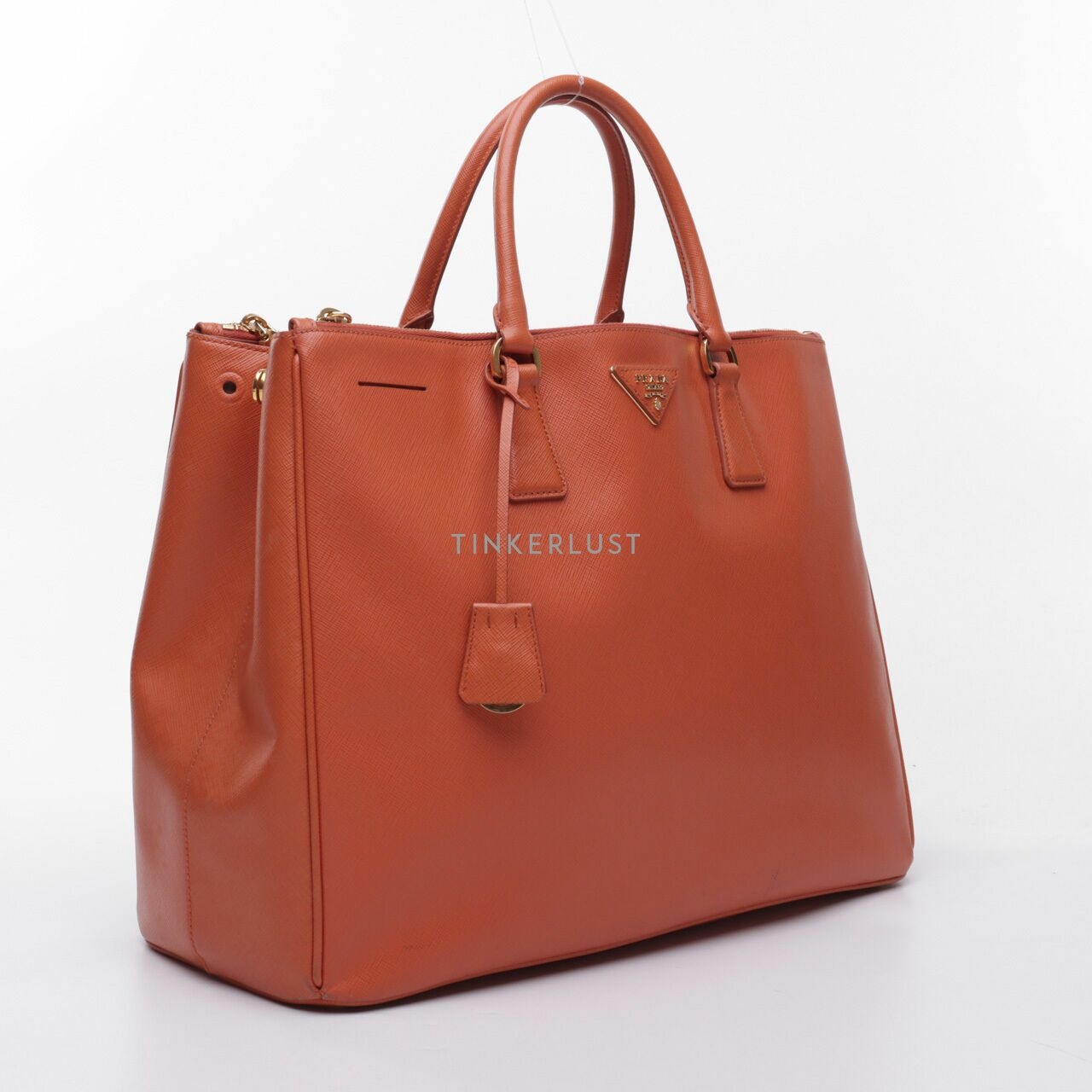 Prada BN1902 Saffiano Lux Papaya Orange Handbag