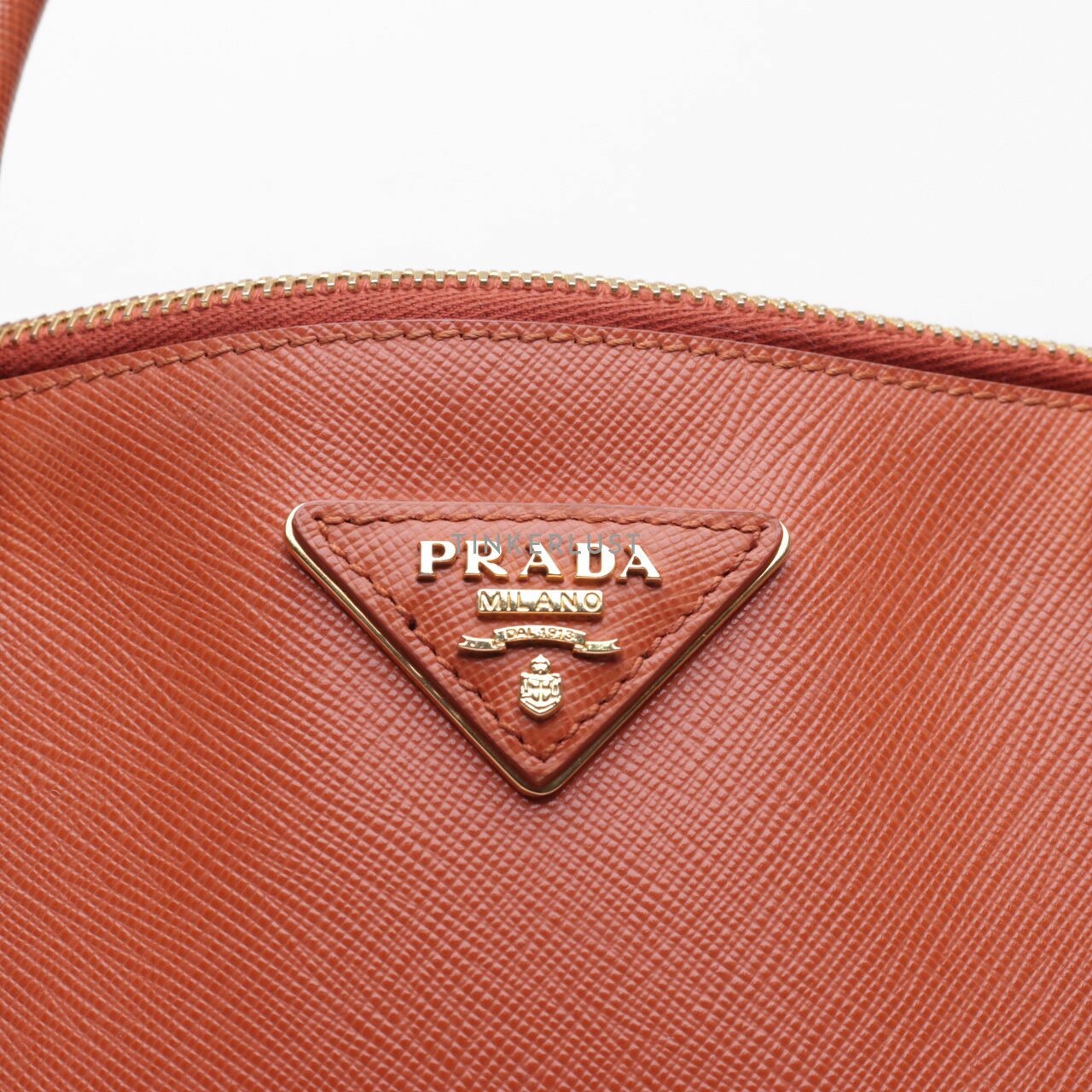 Prada BN1902 Saffiano Lux Papaya Orange Handbag