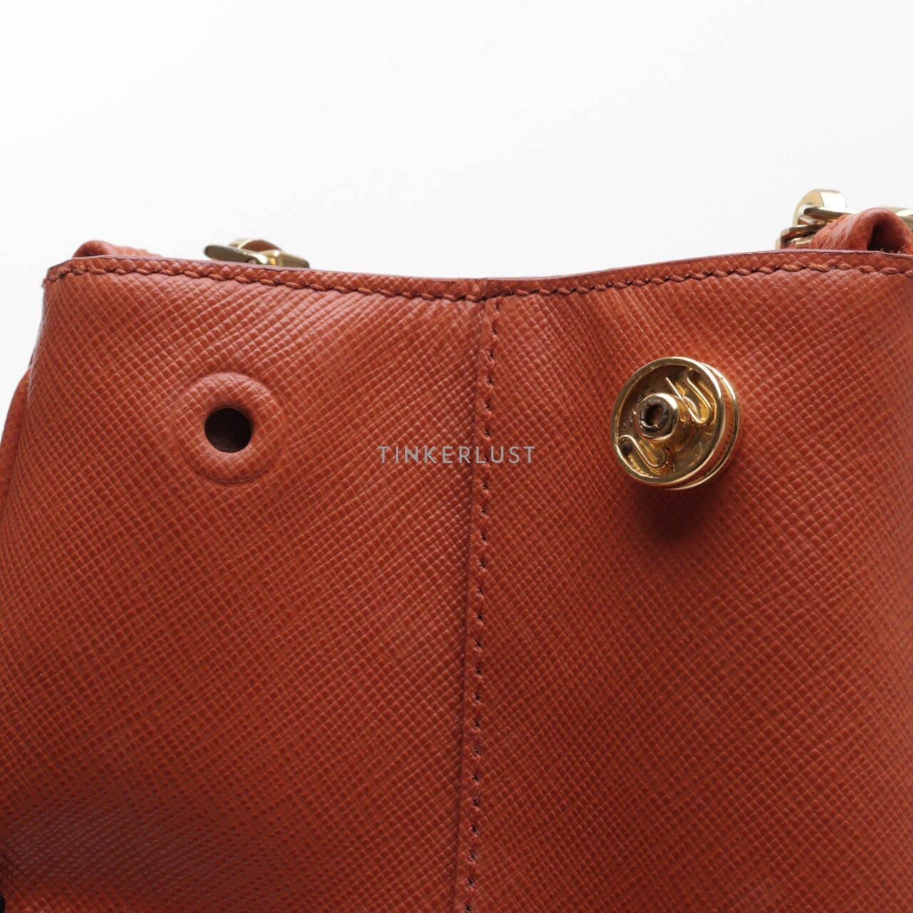 Prada BN1902 Saffiano Lux Papaya Orange Handbag