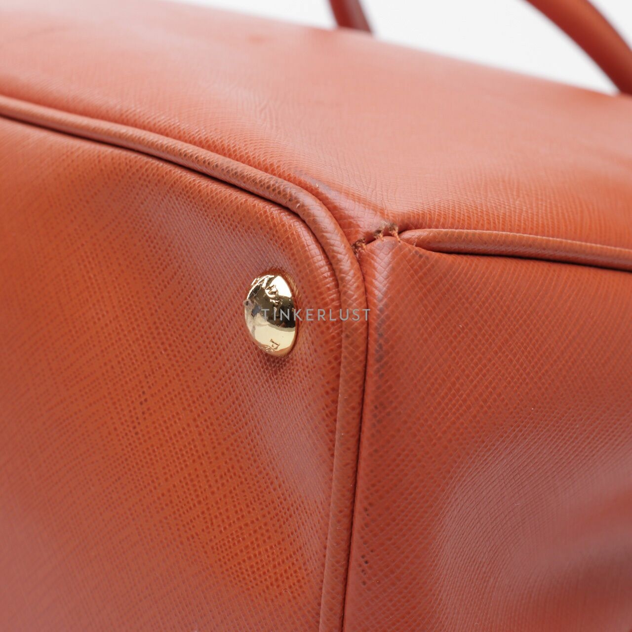 Prada BN1902 Saffiano Lux Papaya Orange Handbag