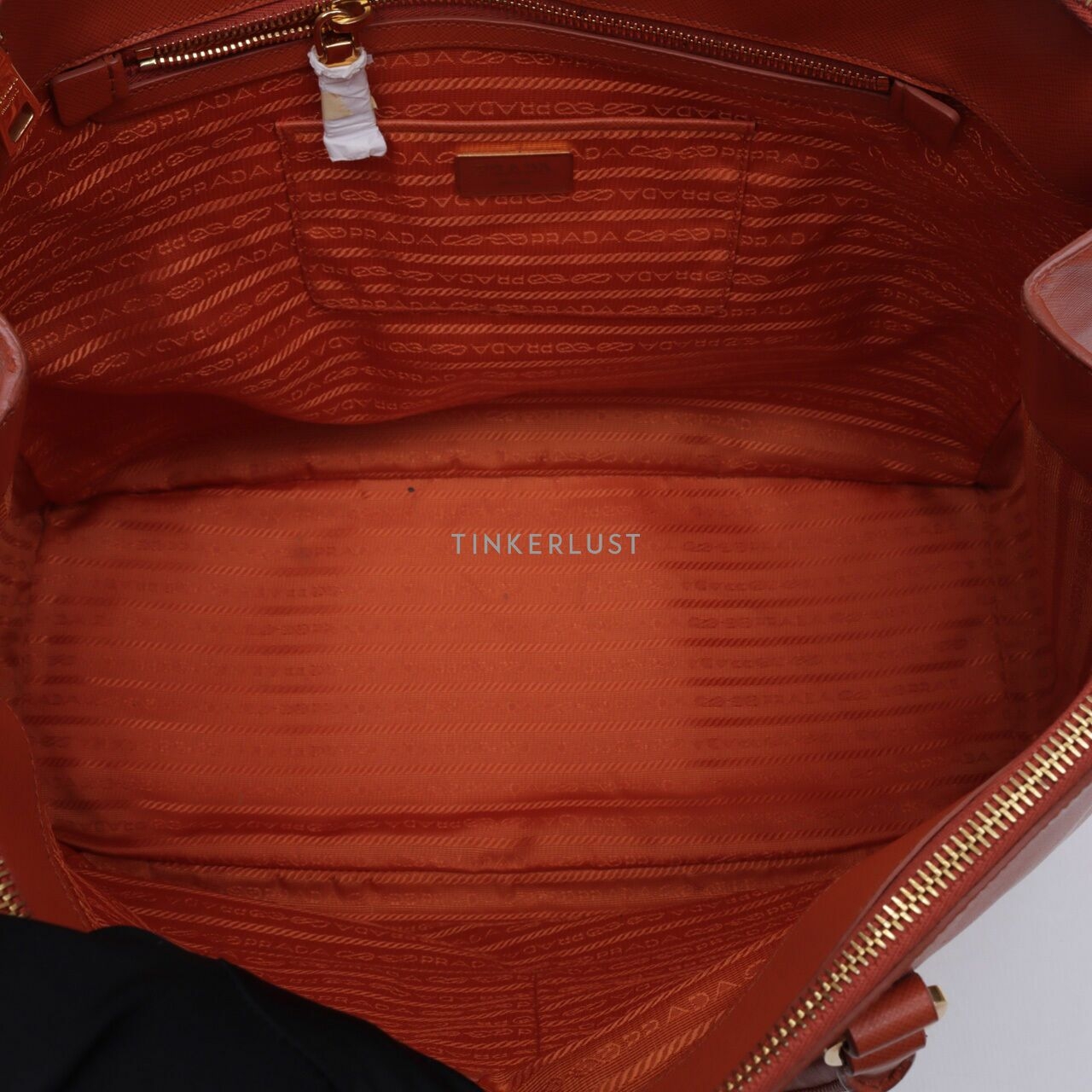 Prada BN1902 Saffiano Lux Papaya Orange Handbag