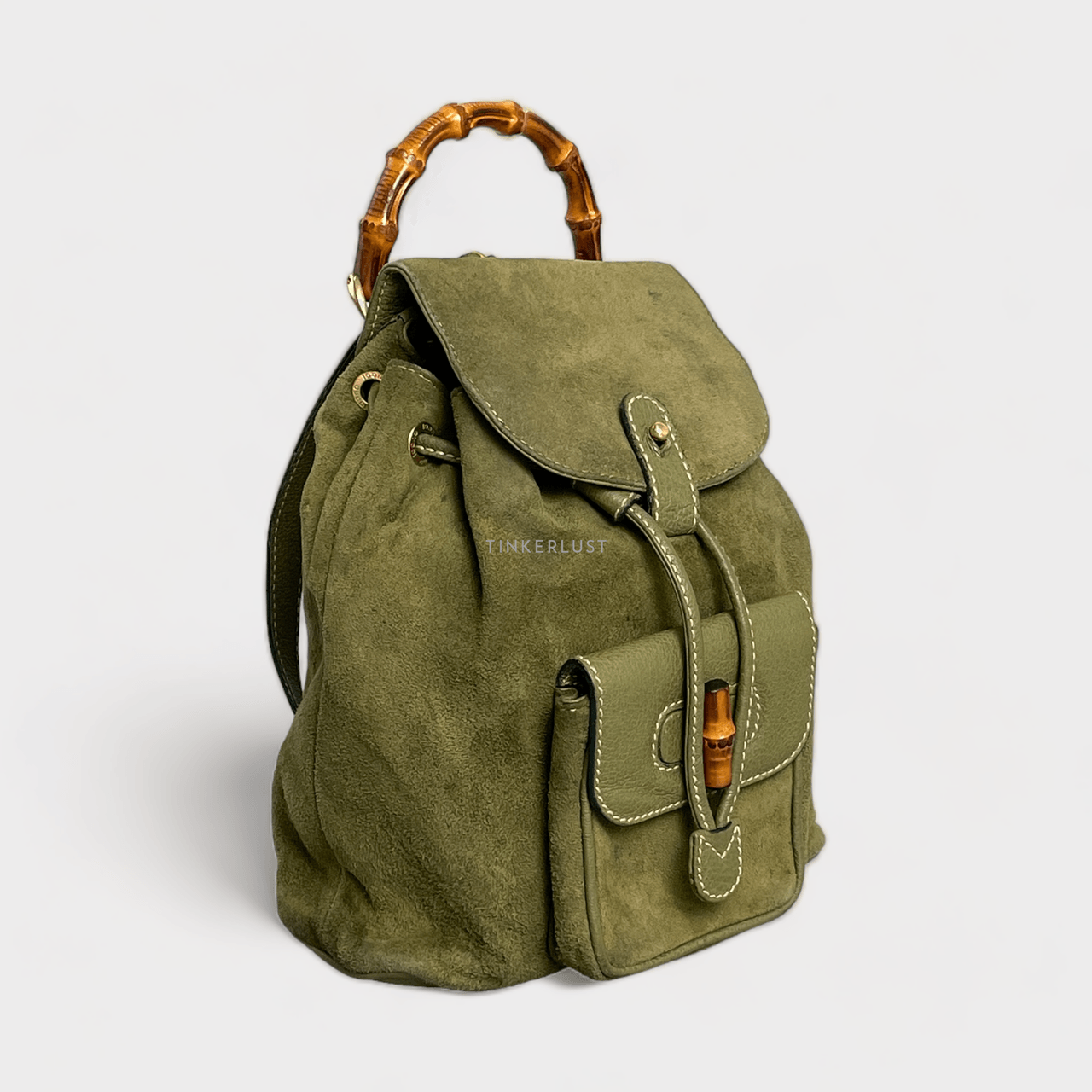 Gucci Bamboo Mini Suede Backpack 