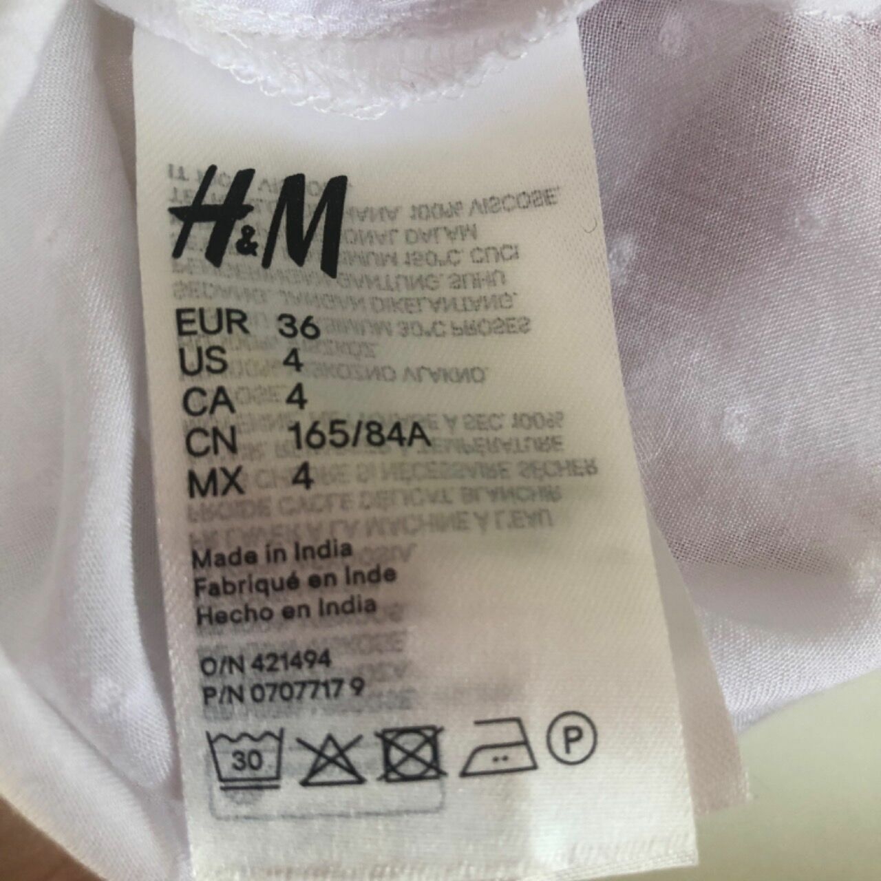H&M White Polkadots Blouse