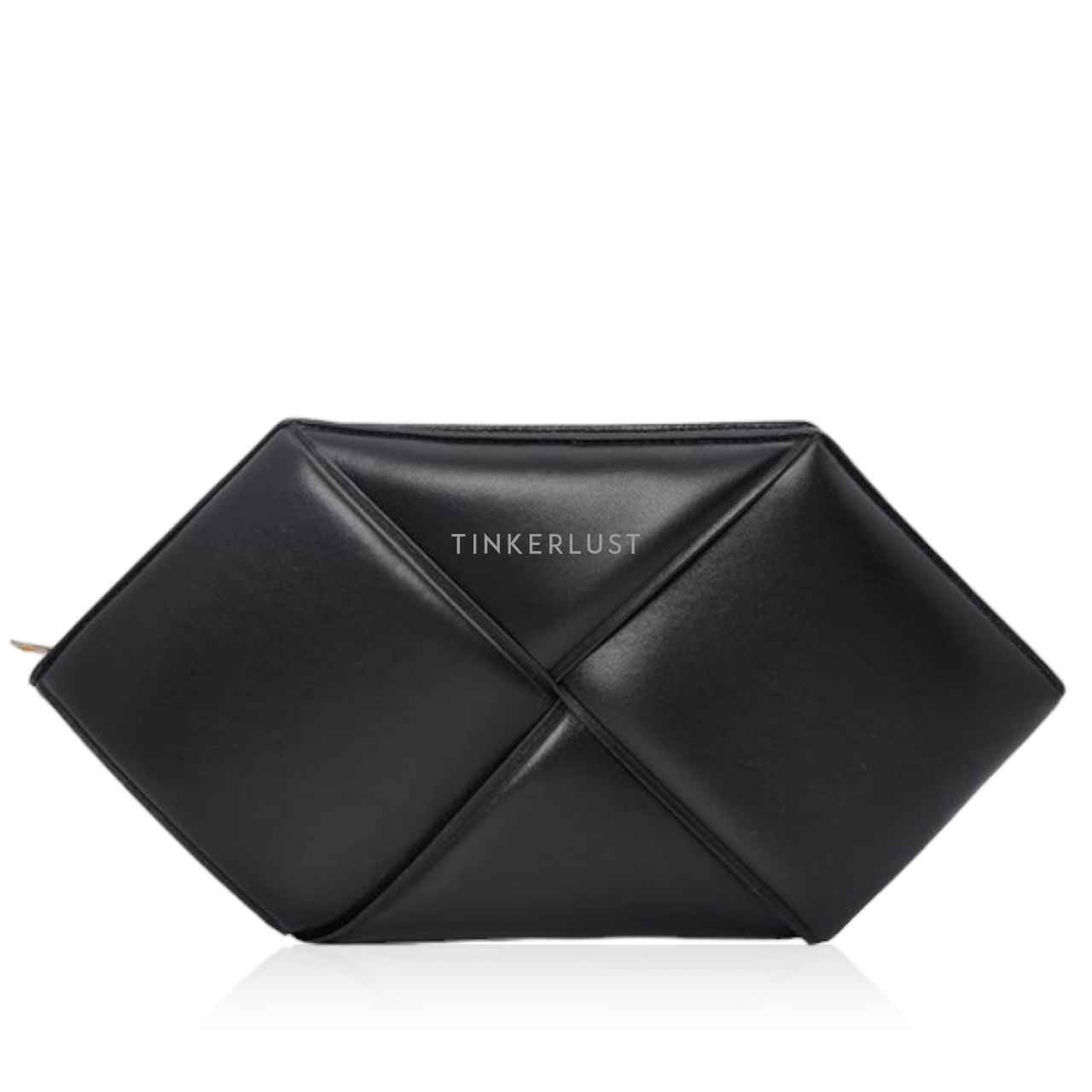 Bottega Veneta Maxi Intrecciato Sharp Clutch in Black Calf