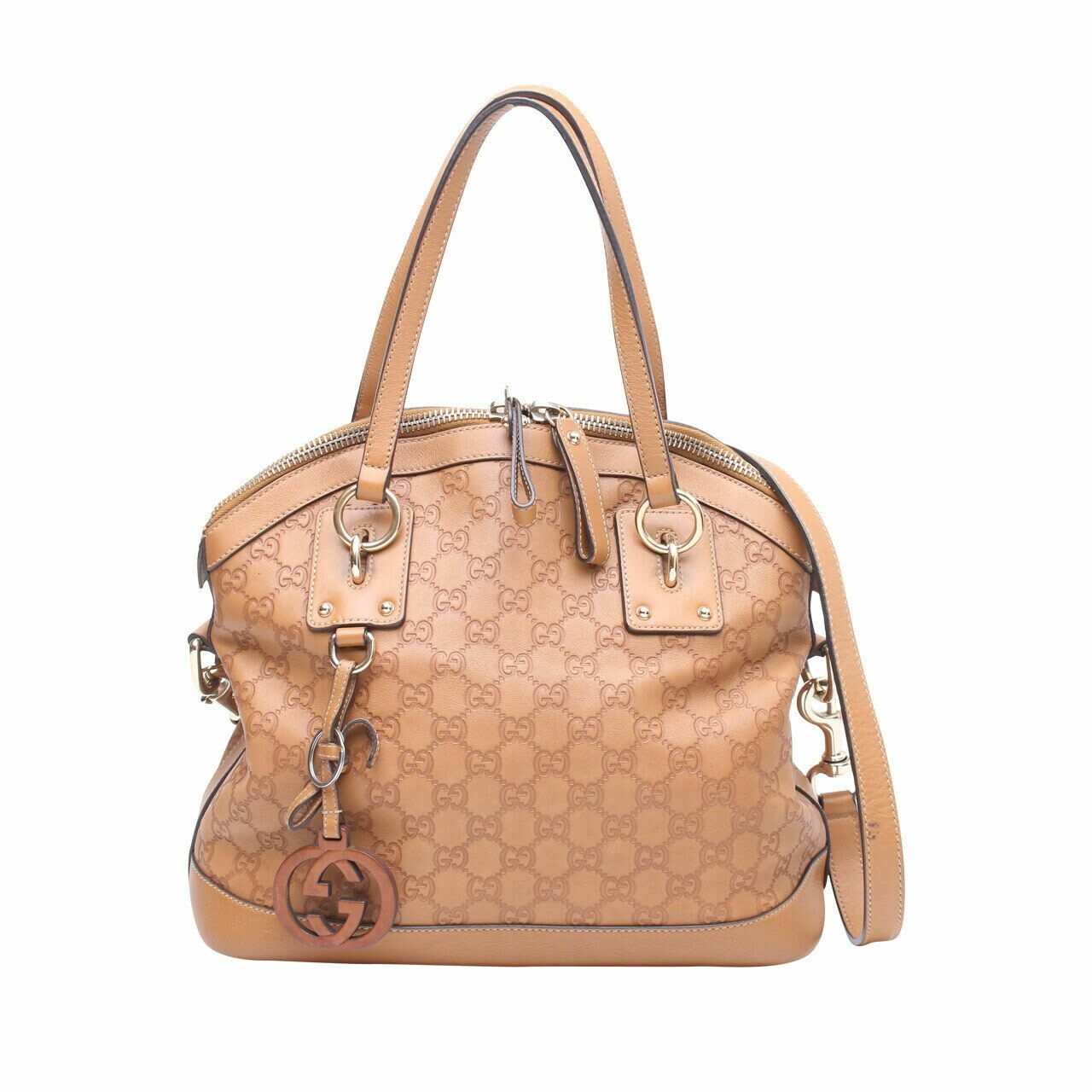 Gucci Brown Dome Charm Satchel