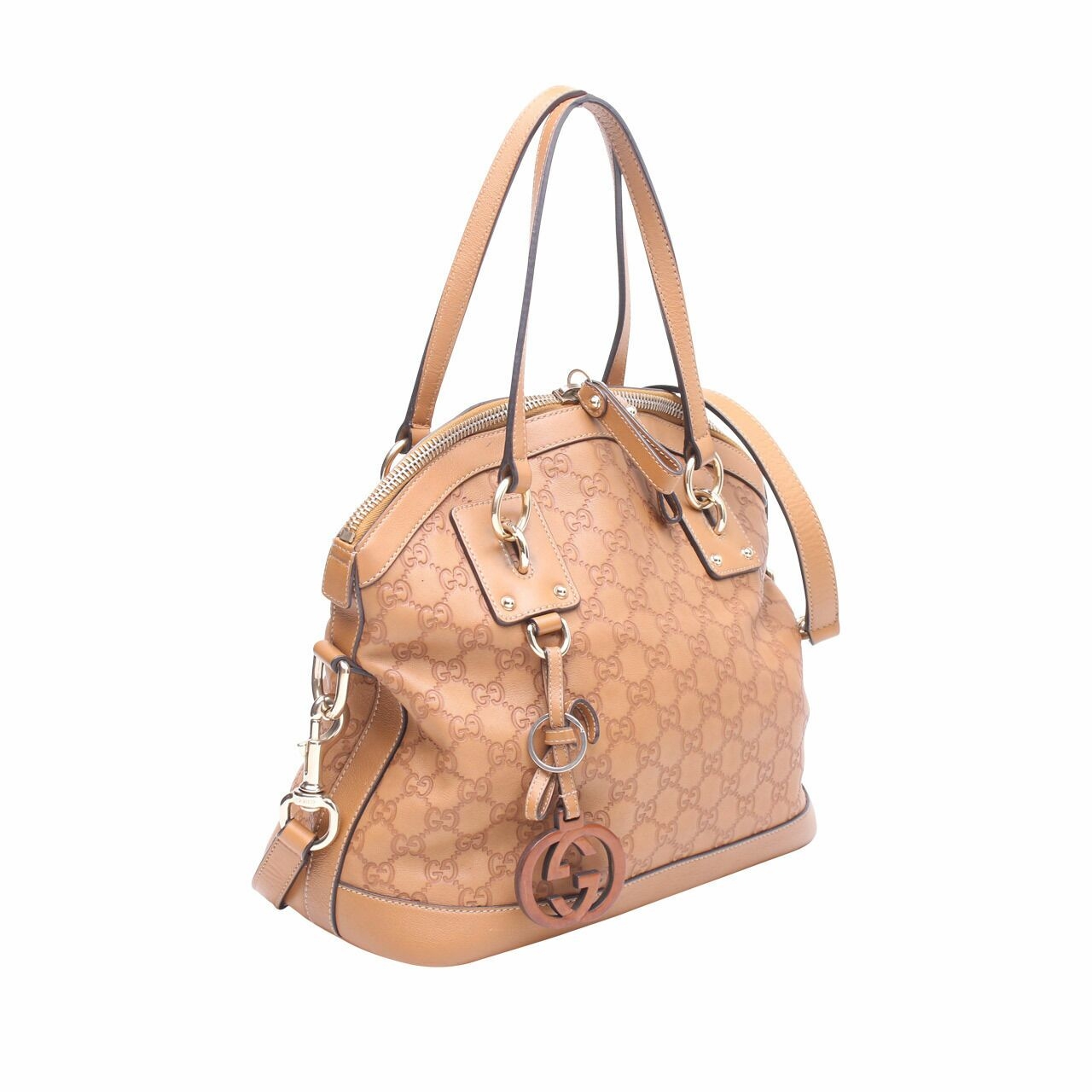 Gucci Brown Dome Charm Satchel