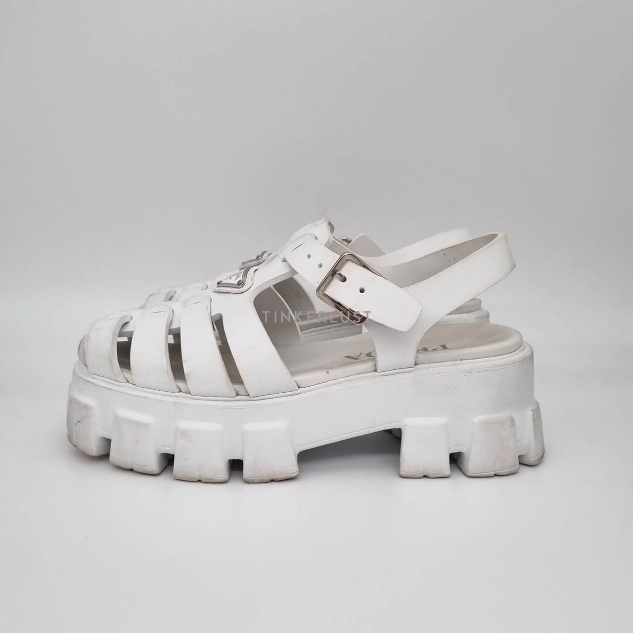 Prada Foam Rubber White Platform Sandals