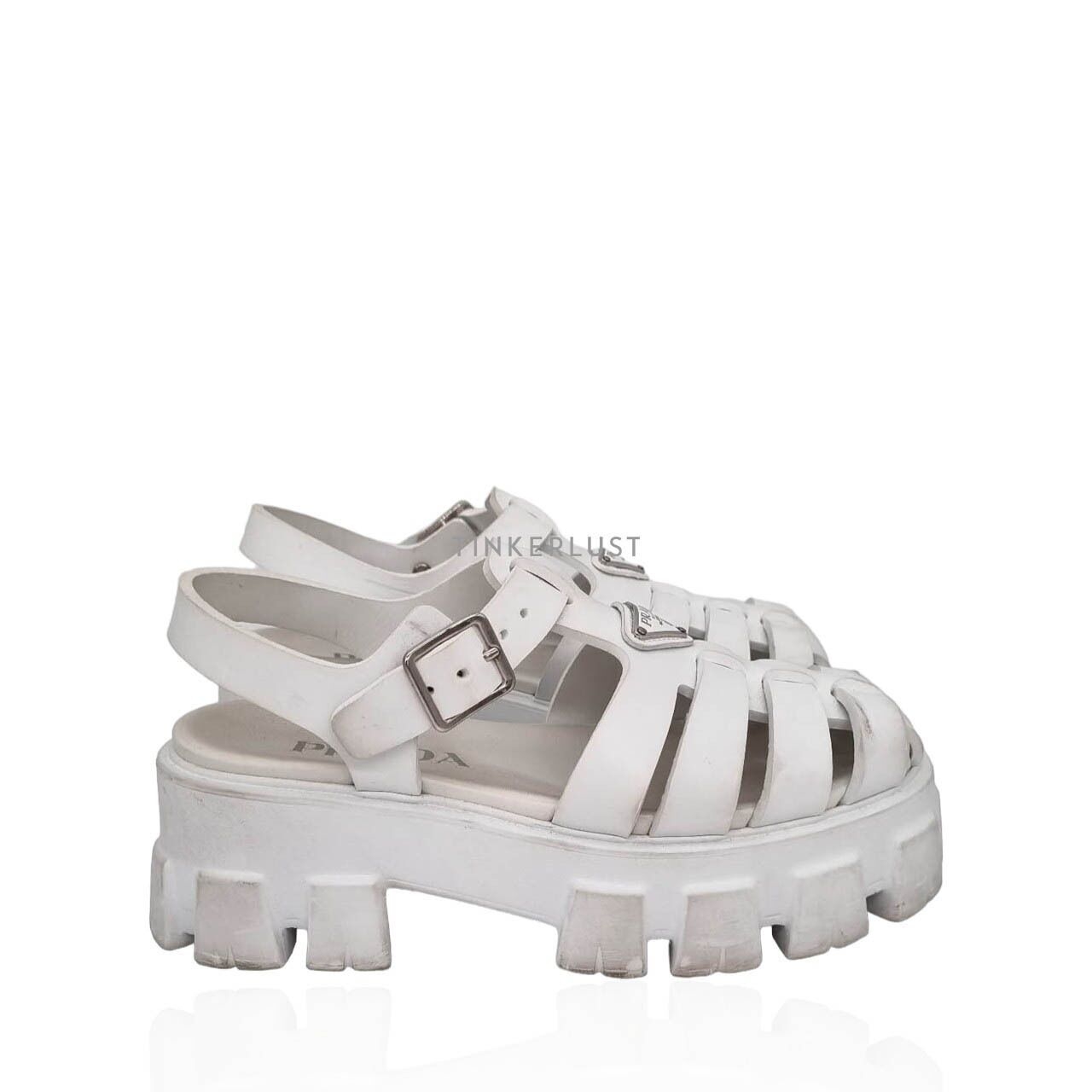 Prada Foam Rubber White Platform Sandals