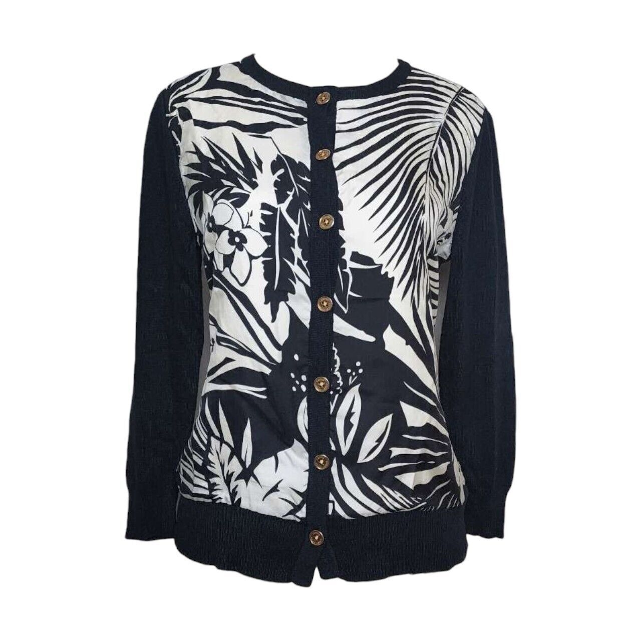 Ralph Lauren Floral Print Black & White Cardigan