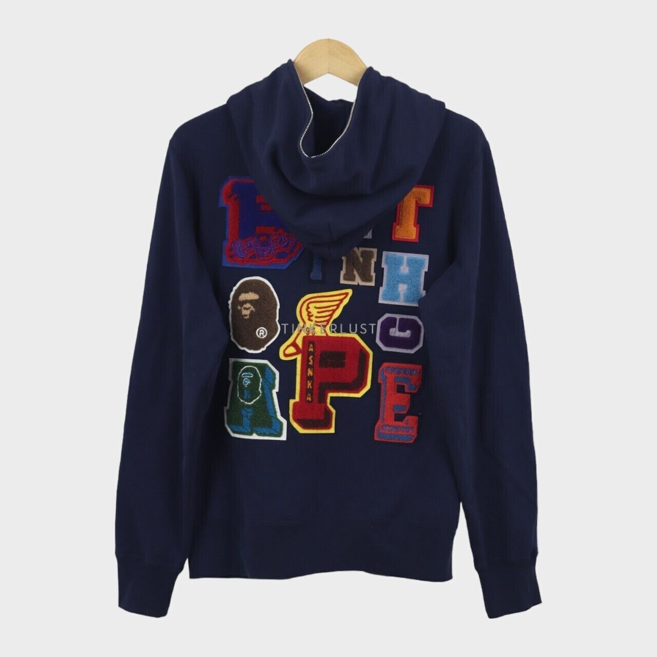 A Bathing Ape Center Logo Zip Navy Cotton Jacket