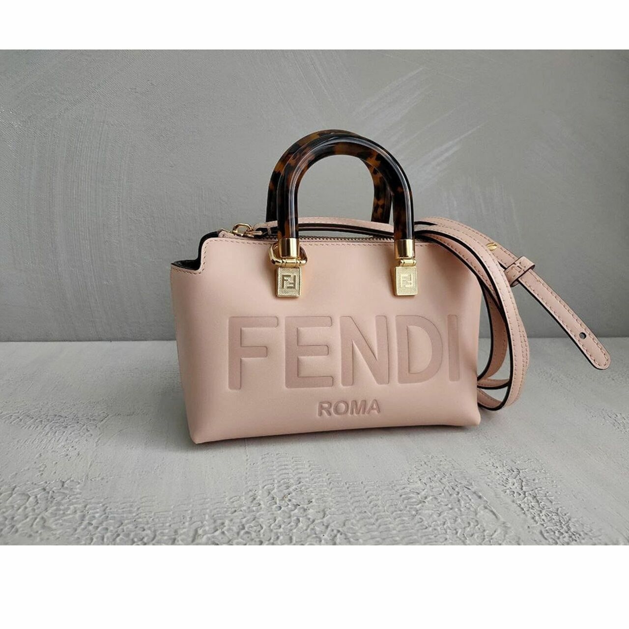 Fendi Roma By The Way Mini Boston GHW in Rose Pink Satchel