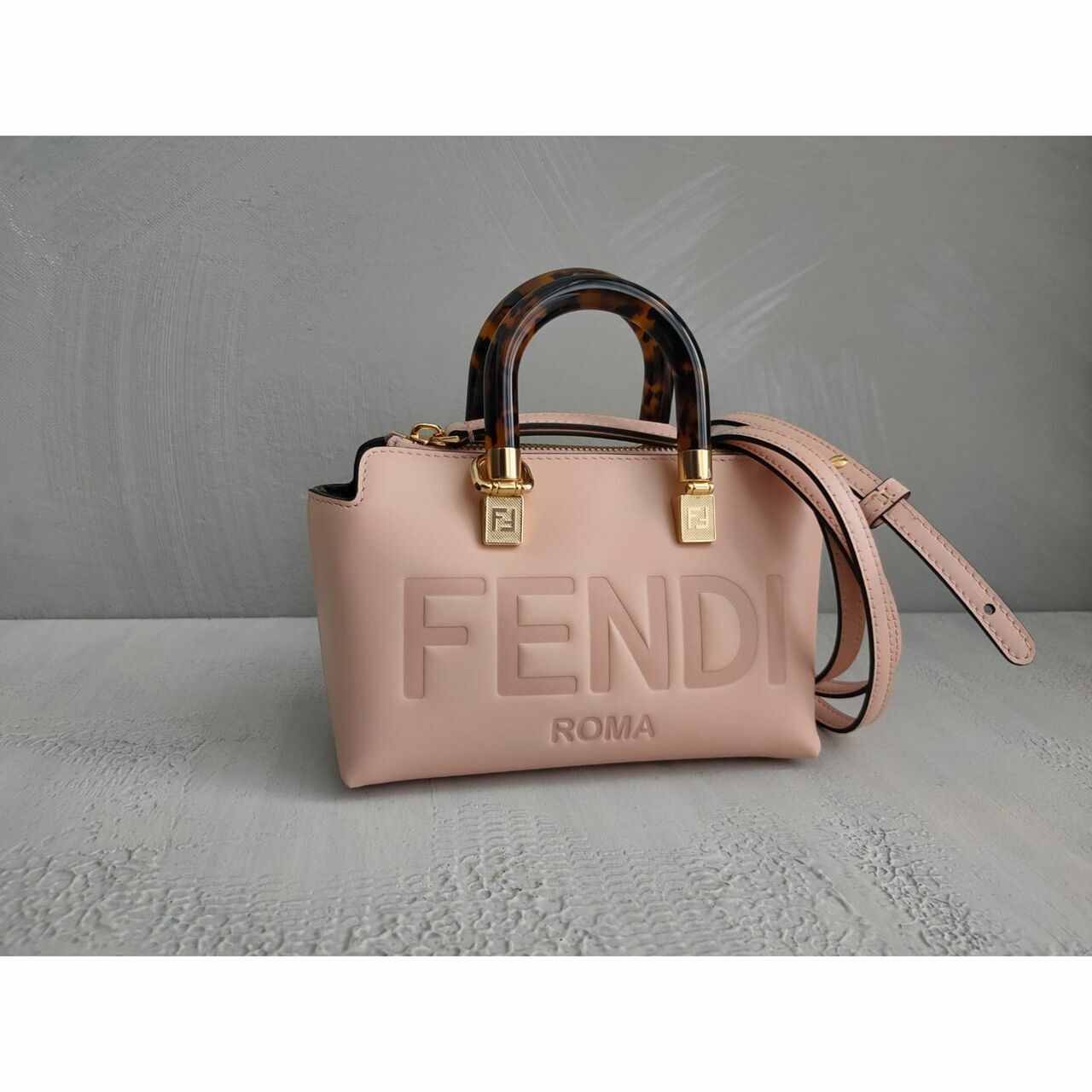 Fendi Roma By The Way Mini Boston GHW in Rose Pink Satchel